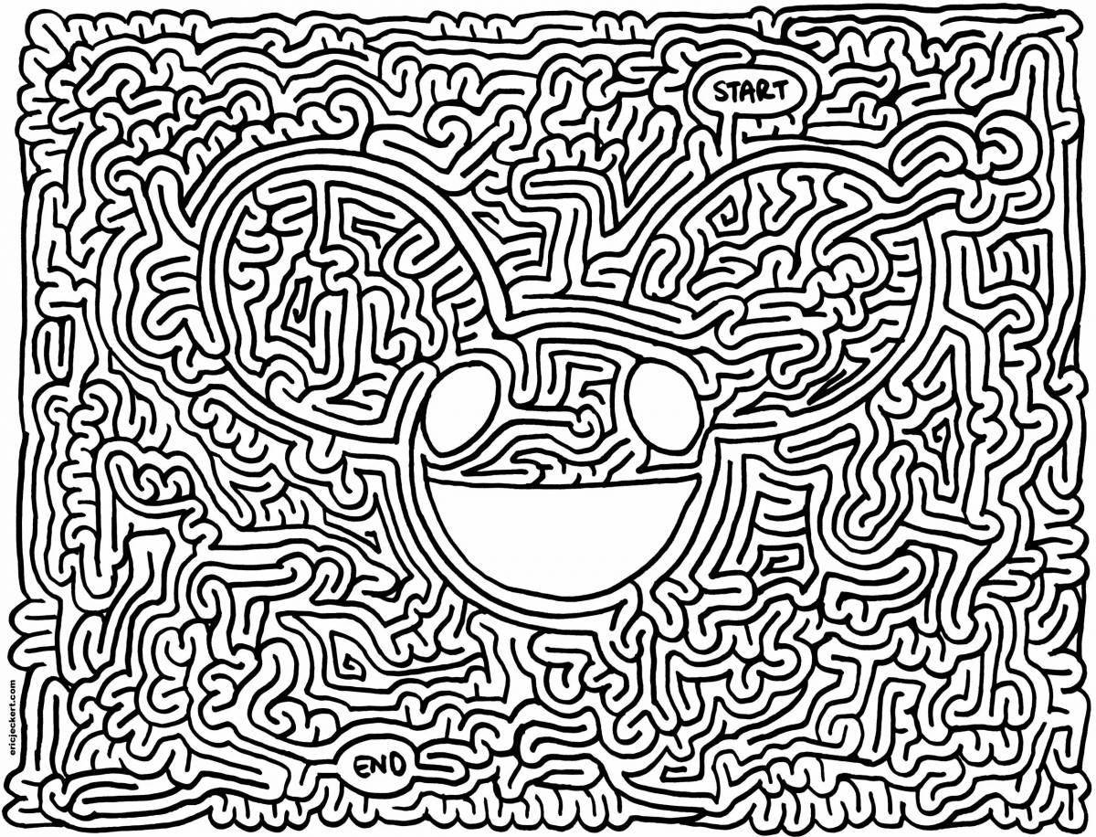 Charming maze coloring book for 10 year olds