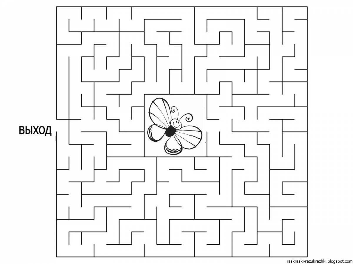 Intriguing maze coloring book for 10 year olds