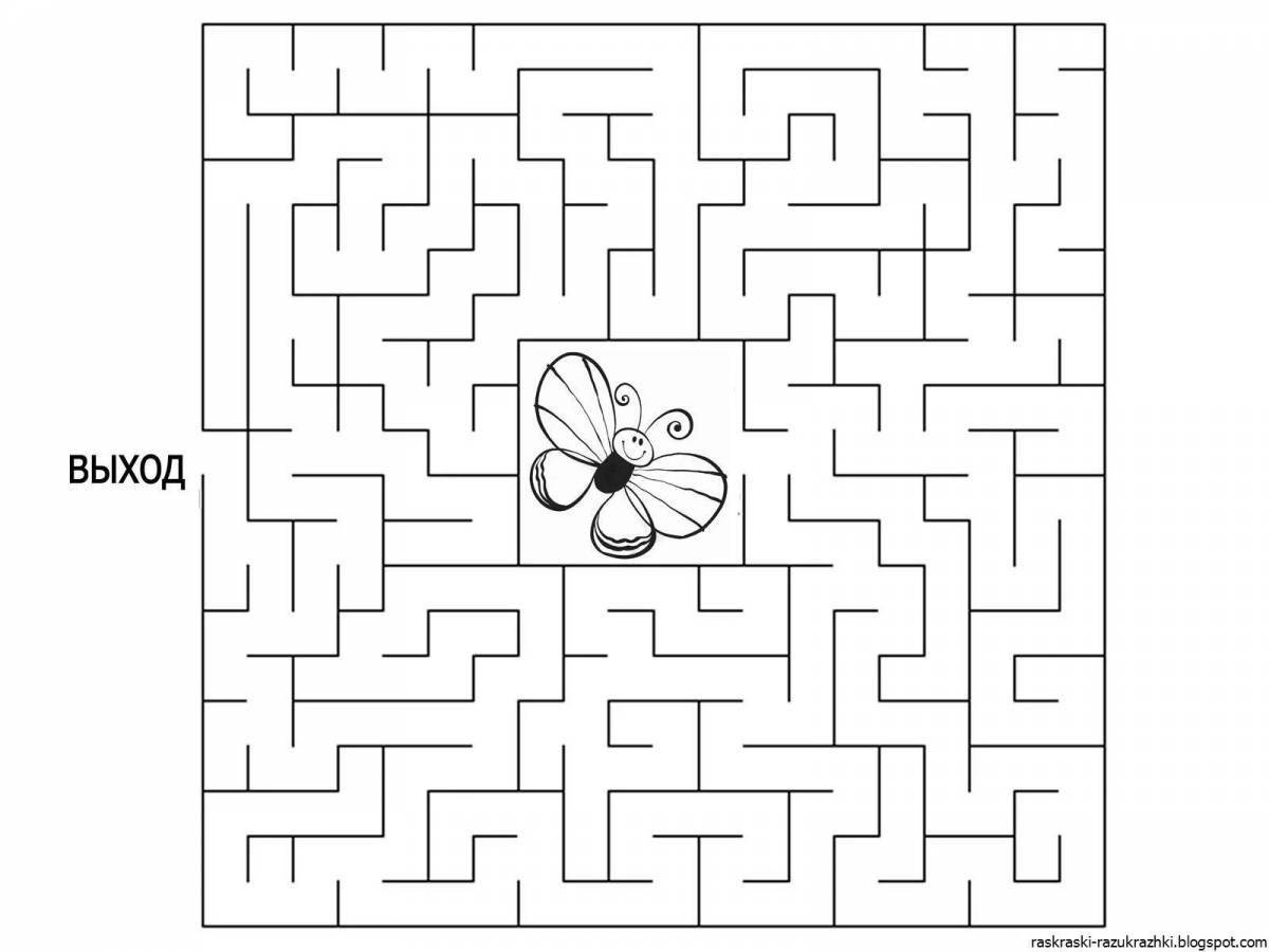 Интригующий лабиринт-раскраска для детей 10 лет