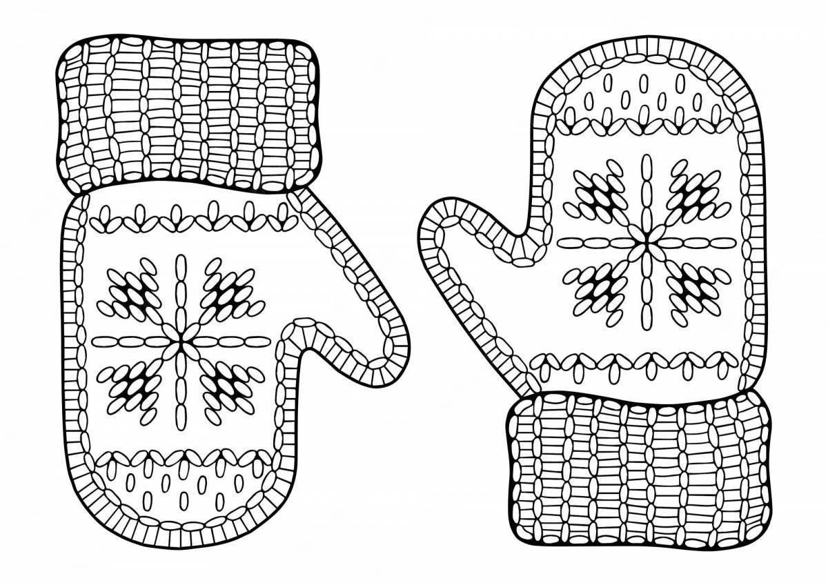 Fun patterned mittens coloring book for kids