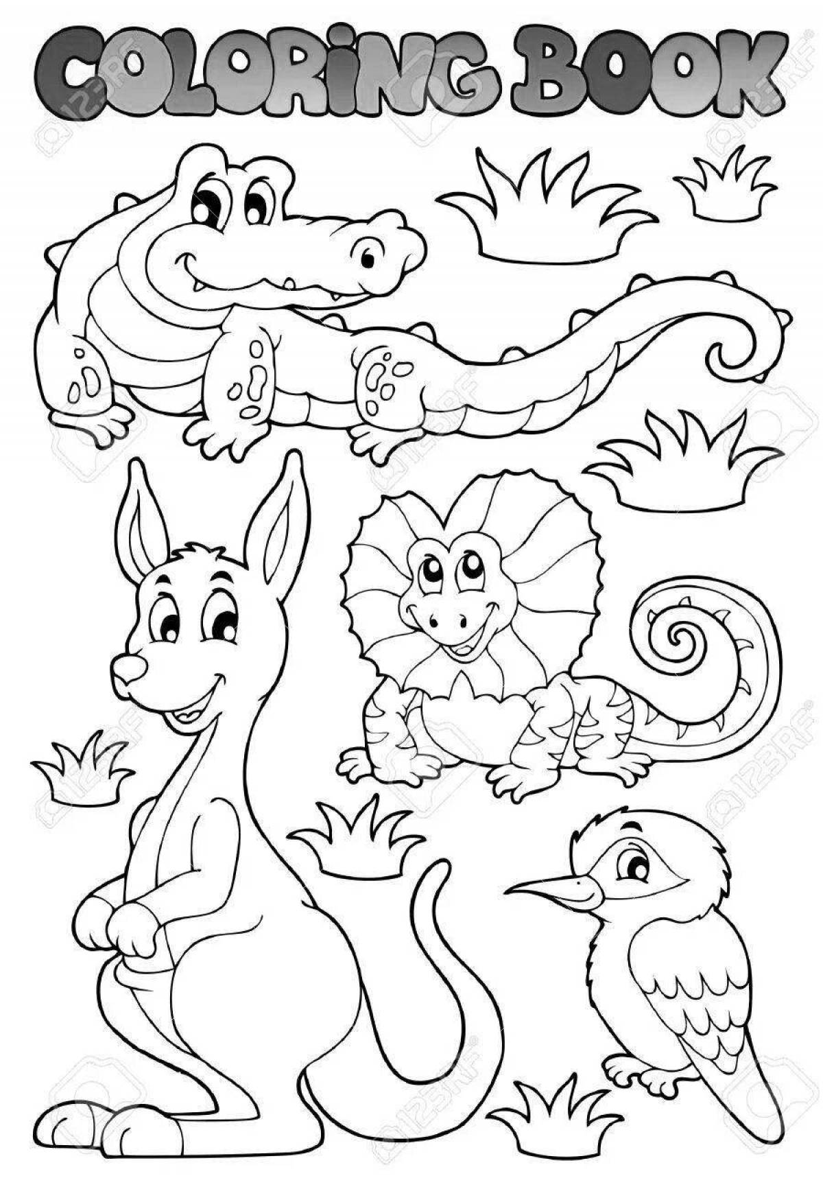 Cute Australian animals coloring book for kids