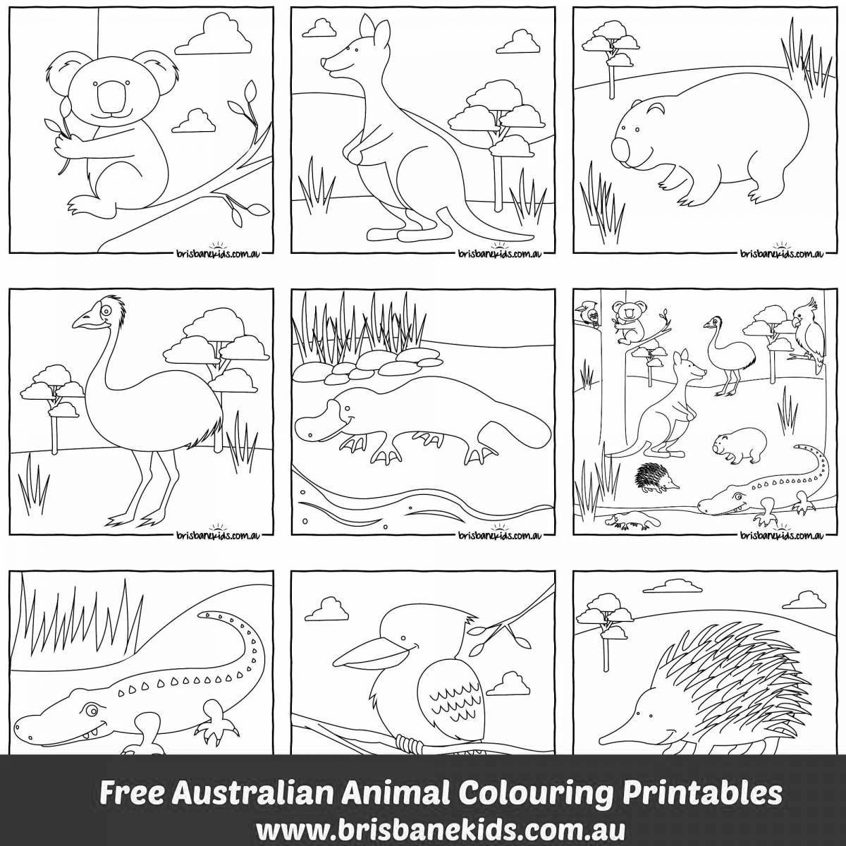 Выдающаяся раскраска австралийских животных для детей