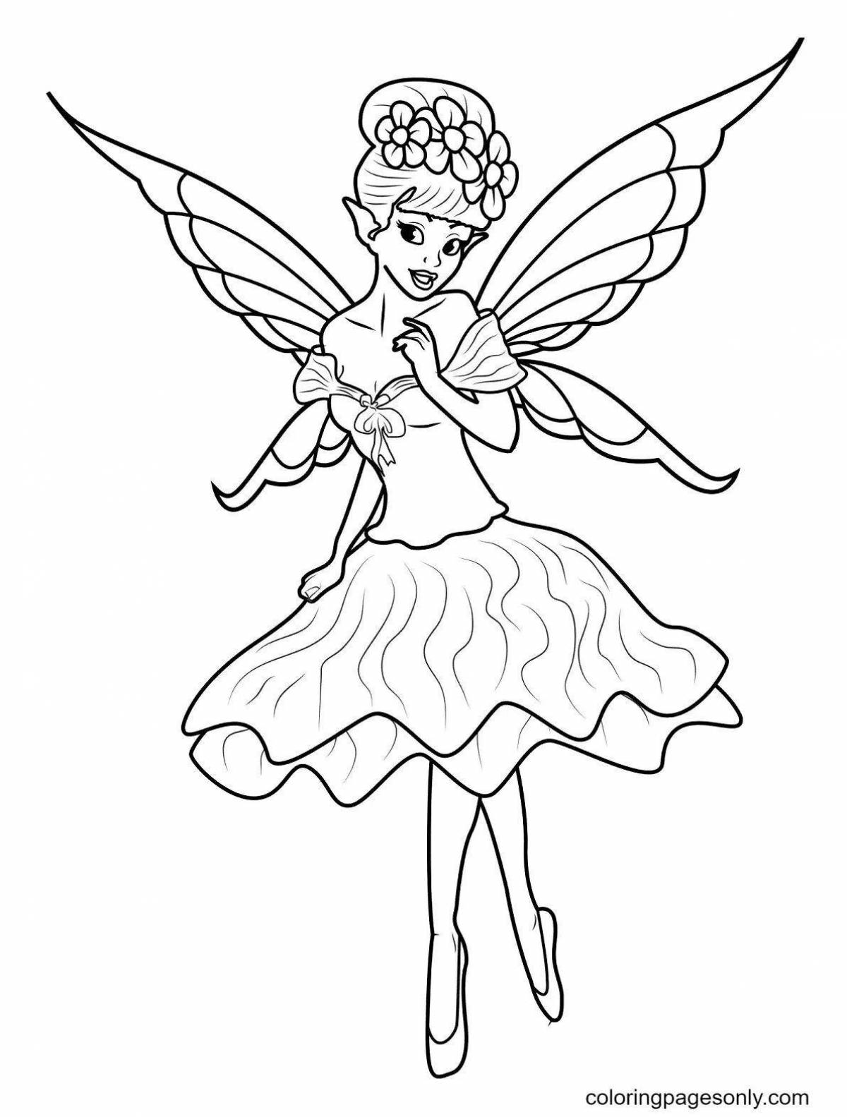 Funny fairy coloring pages for kids