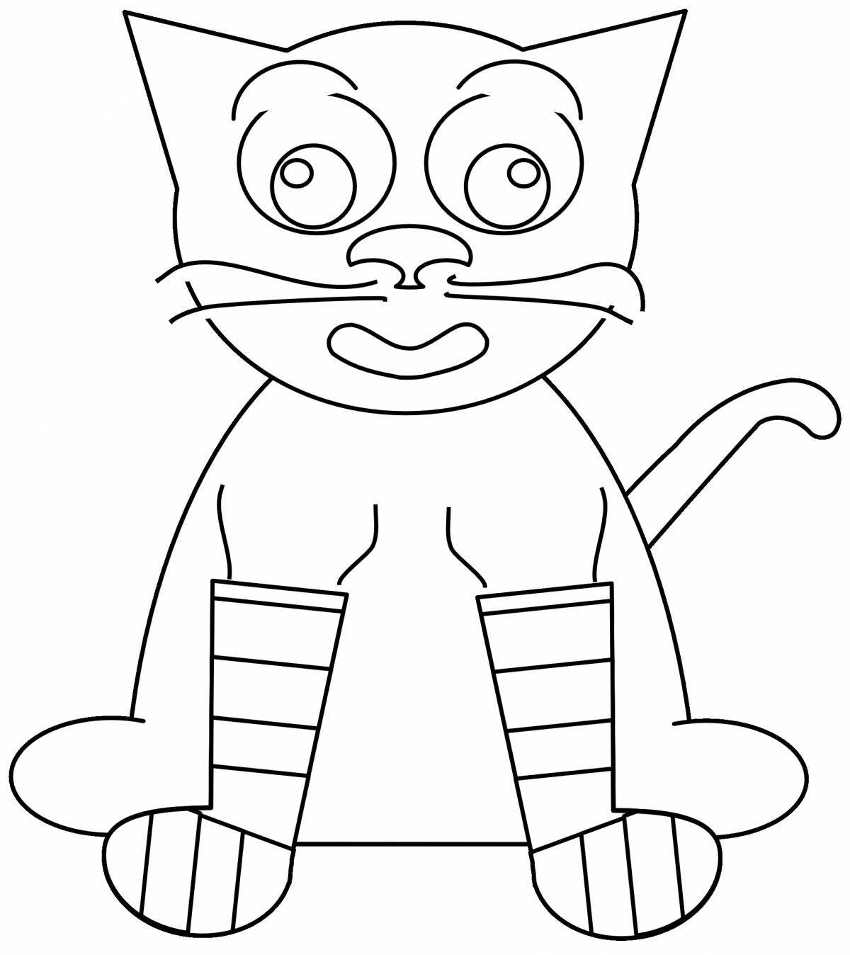 Photo A fun coloring book for kids on a cardboard cat