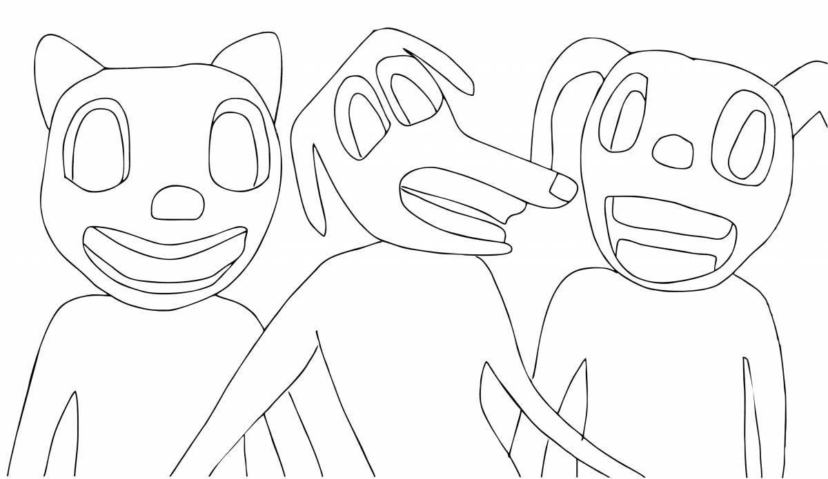 Photo Coloring cat from cardboard for children