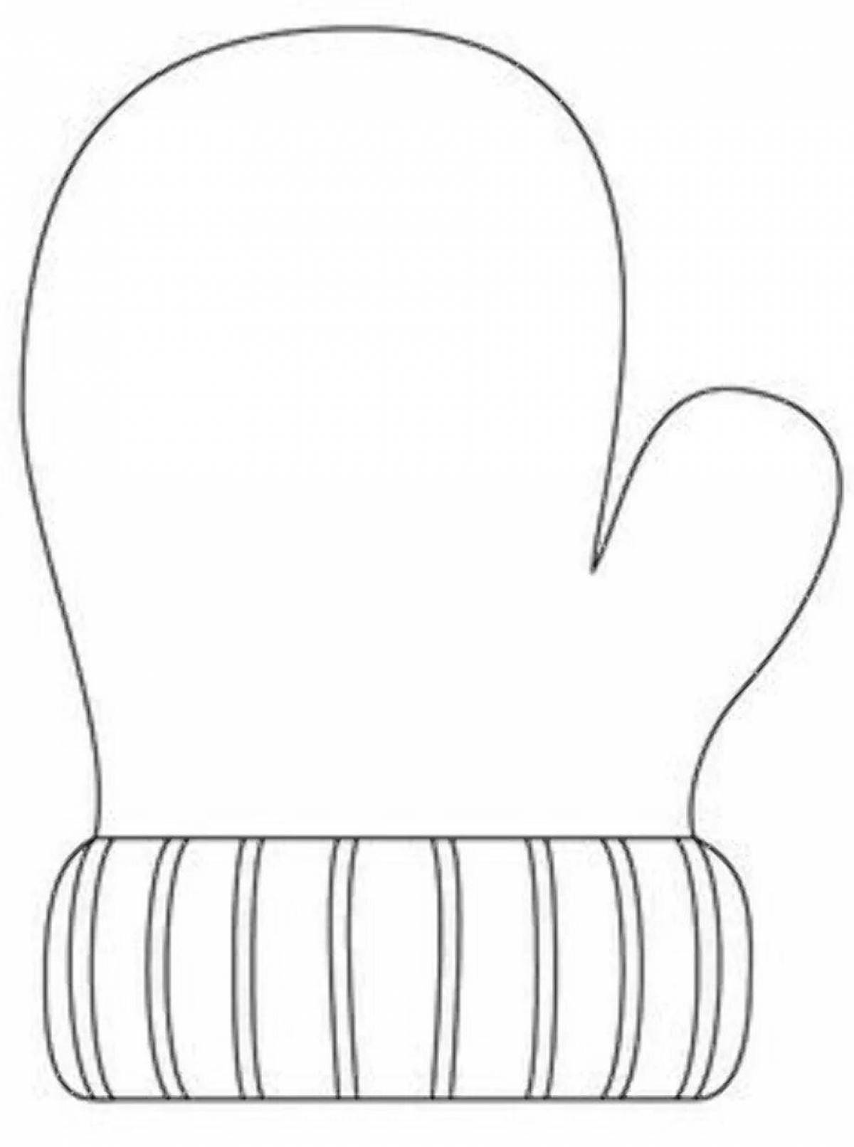 Забавная раскраска рукавица санта-клауса для детей