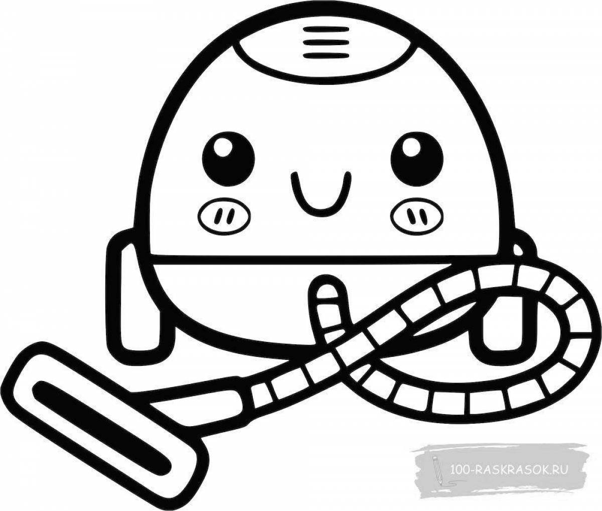 Cute robot vacuum cleaner coloring pages for boys