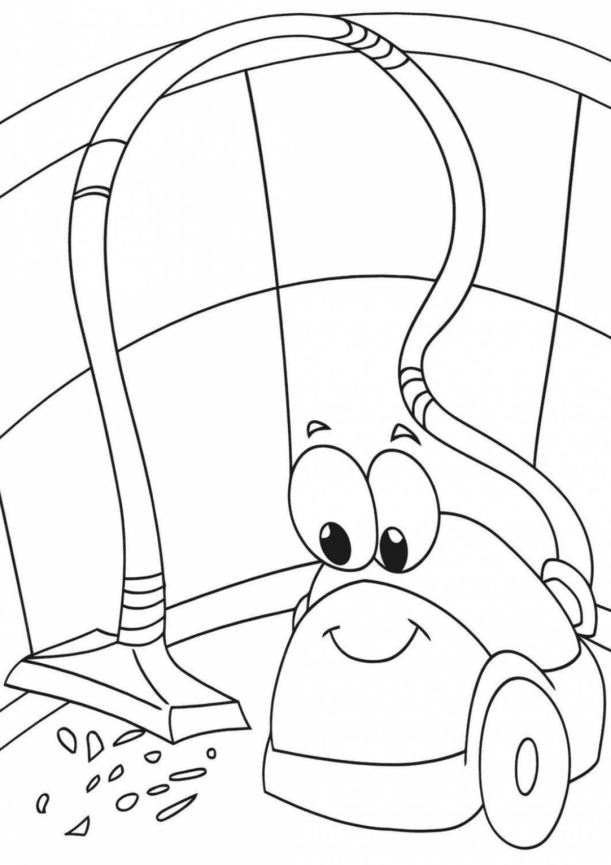 Amazing robot vacuum cleaner coloring book for boys
