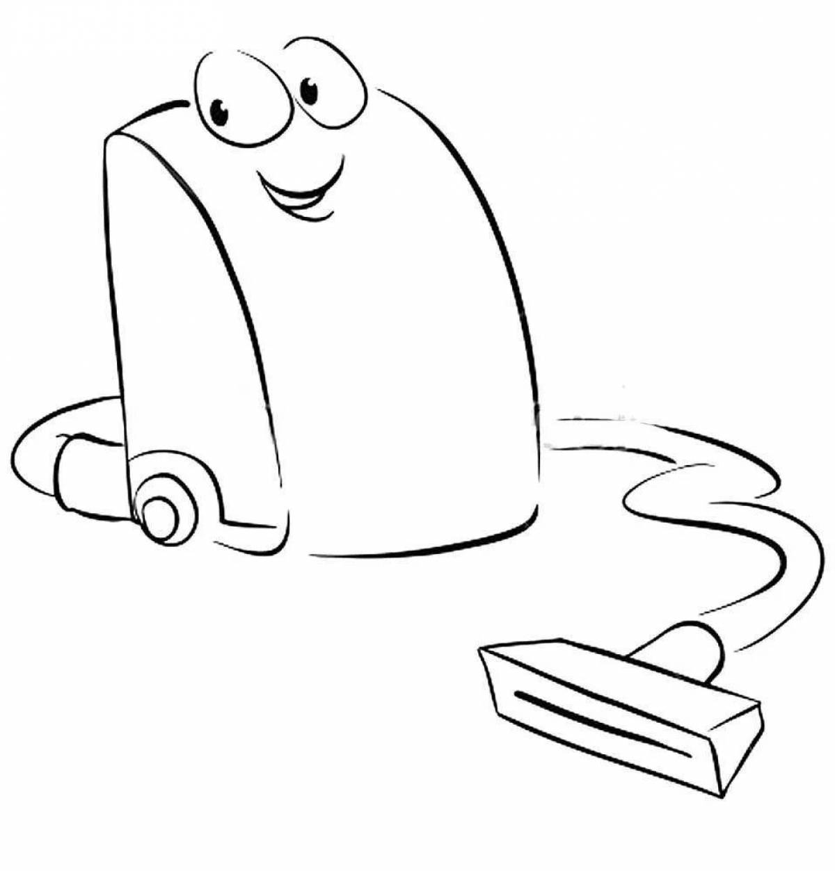 Adorable Robot Vacuum Cleaner Coloring Pages for Boys