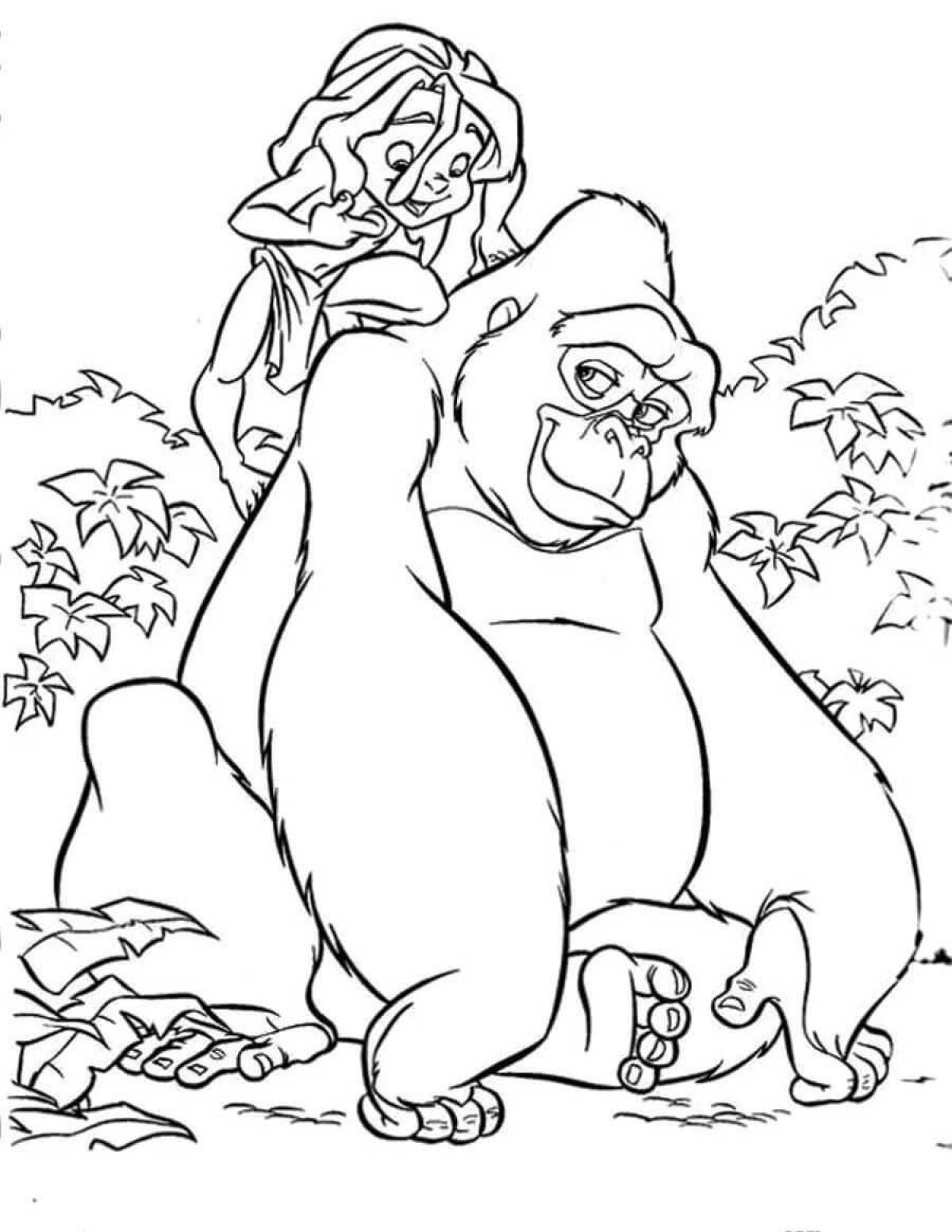 Fun coloring book king kong for kids