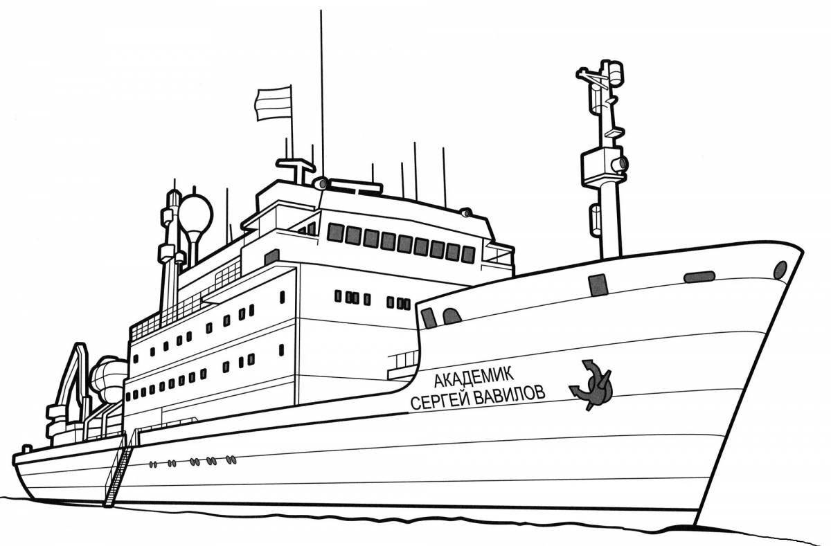 Elegant warship coloring pages for boys