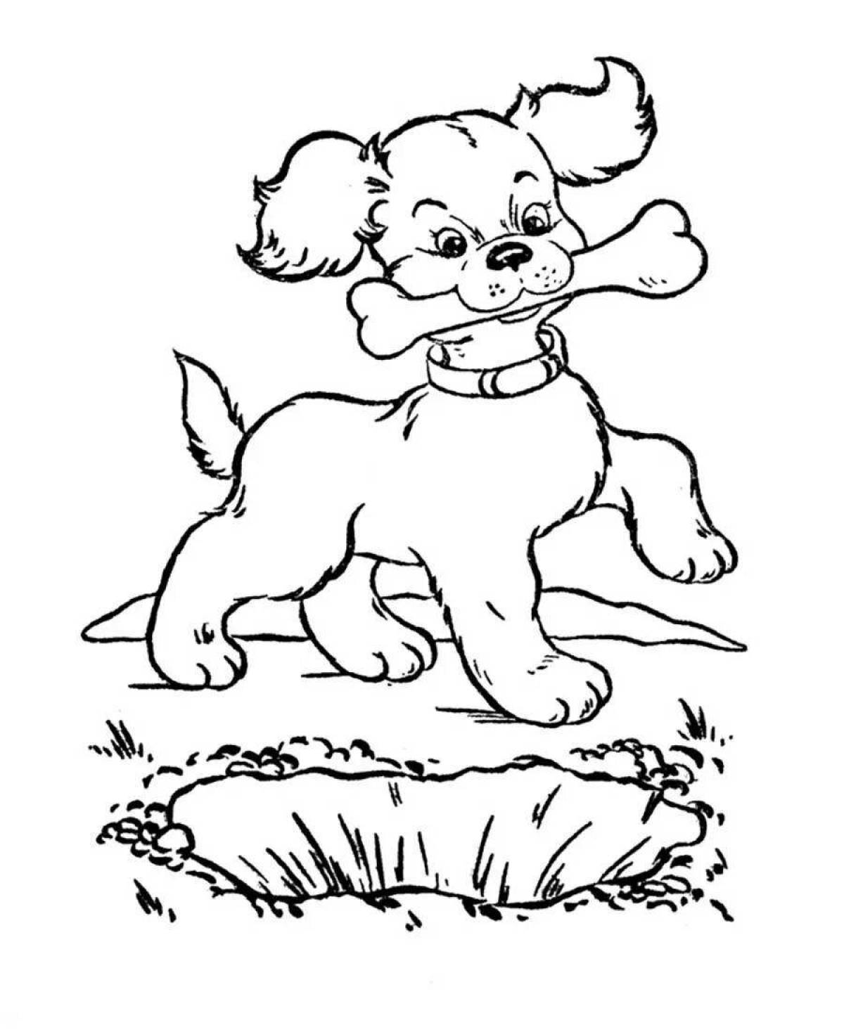 Adorable coloring page my puppy Mikhalkov for kids