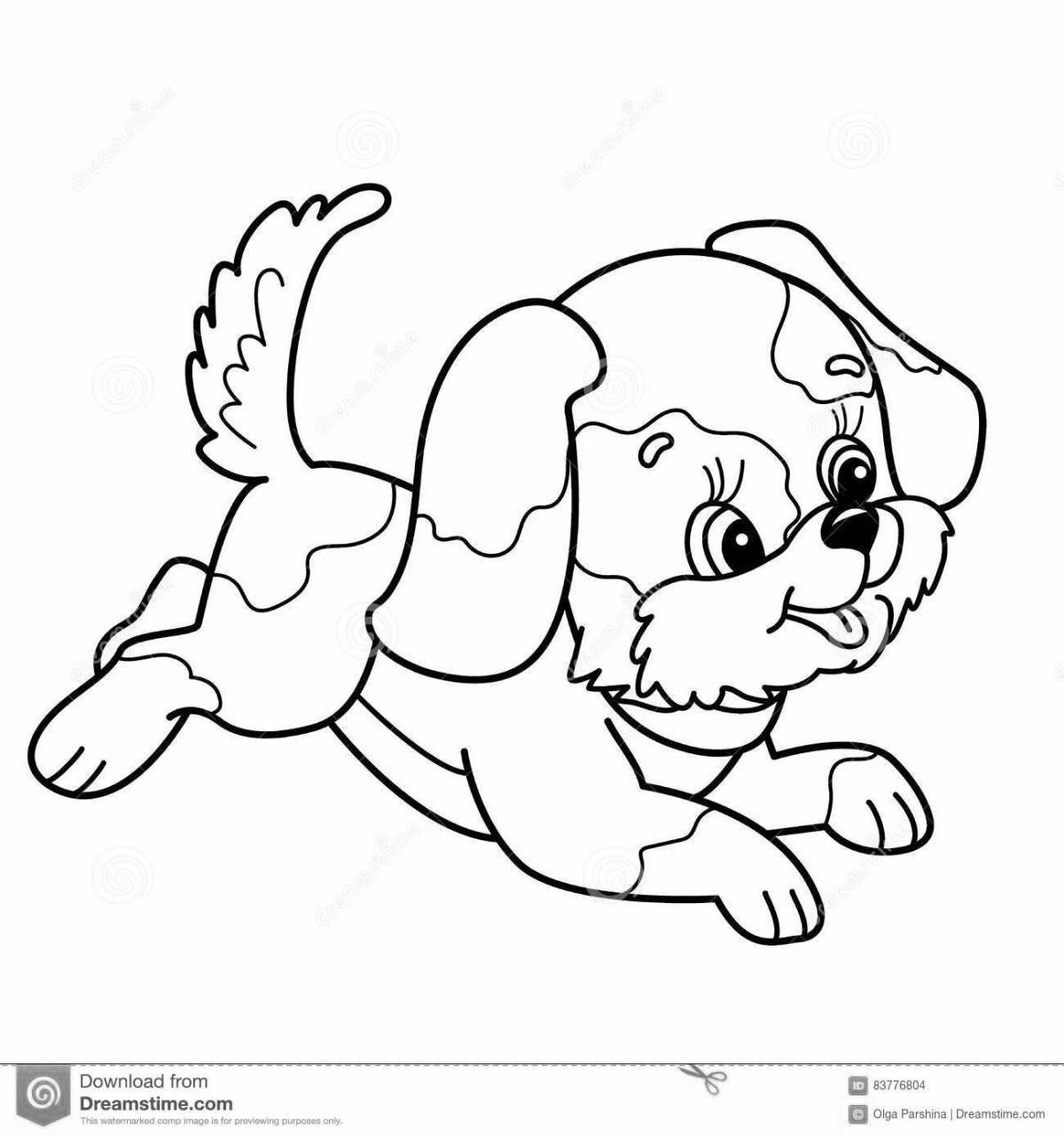 Attractive coloring page my puppy Michalkov for kids