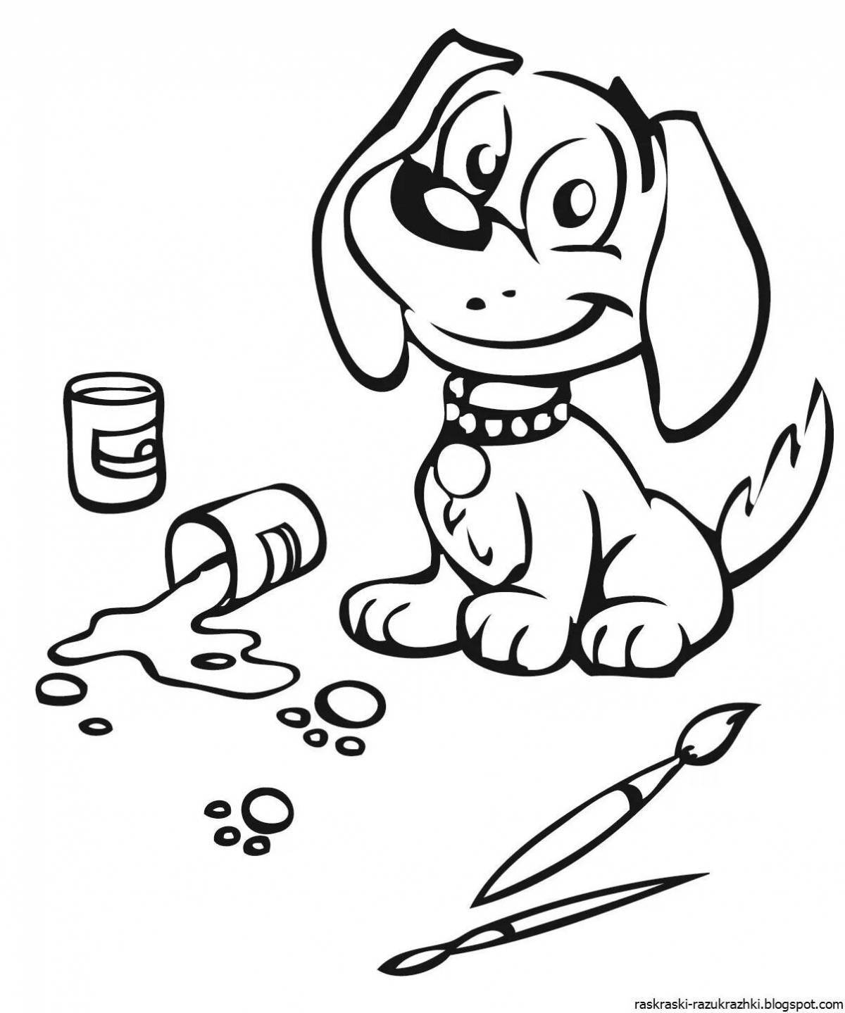 Inspirational coloring page my puppy dog ​​for kids