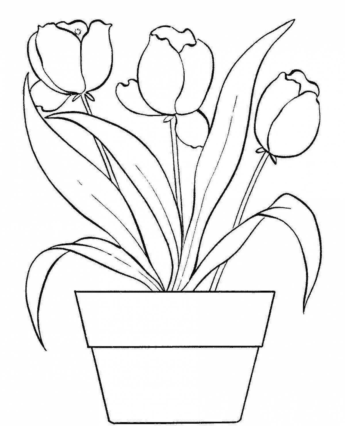 Fun flower pot coloring book for kids
