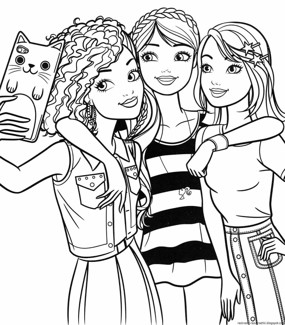 Entertaining coloring book for girls 10 years old