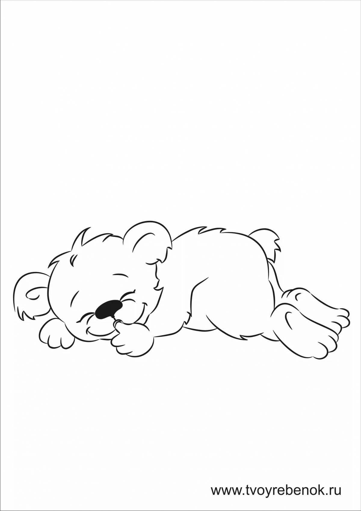 Fancy bear in a den coloring page