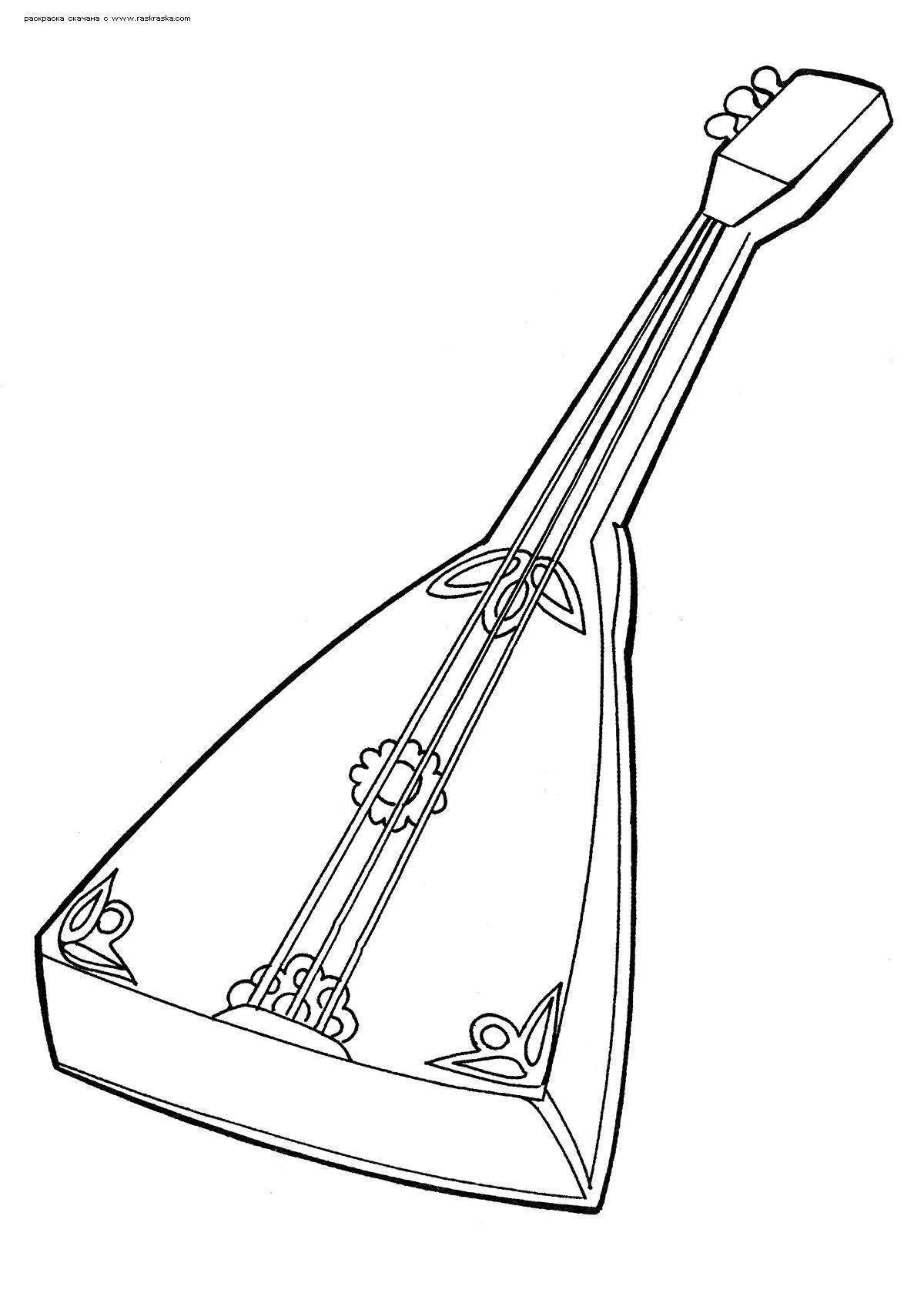 Яркие раскраски русских народных инструментов для детей