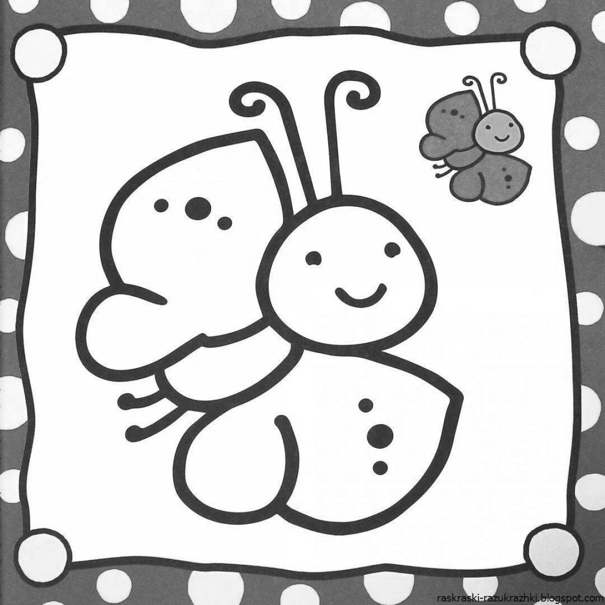 Relaxing thick outline coloring book for toddlers