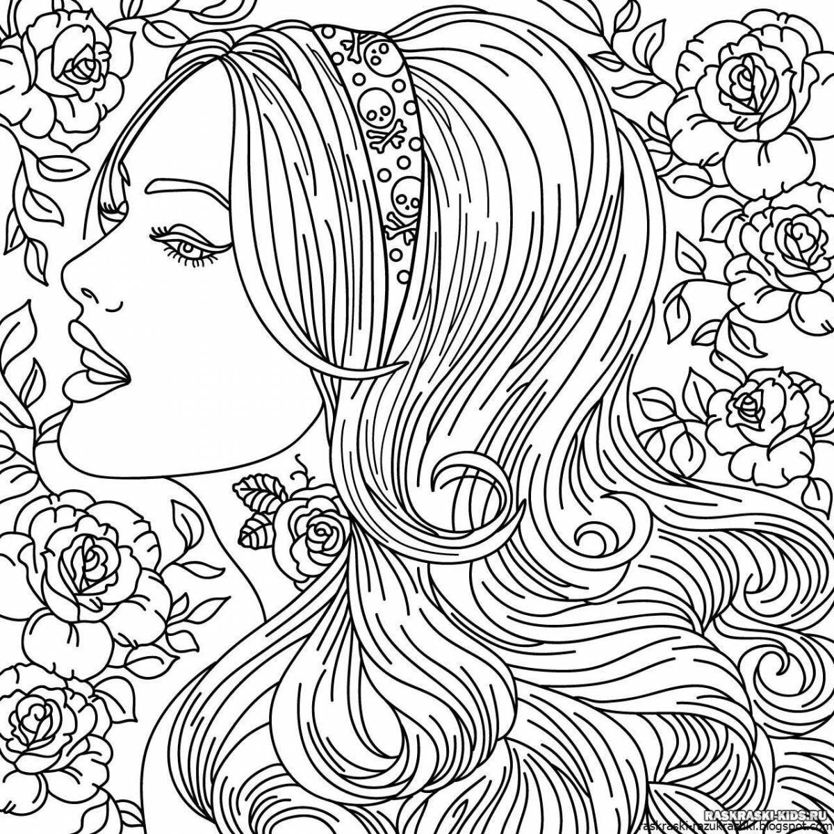 Joyful anti-stress coloring book for girls 13 years old