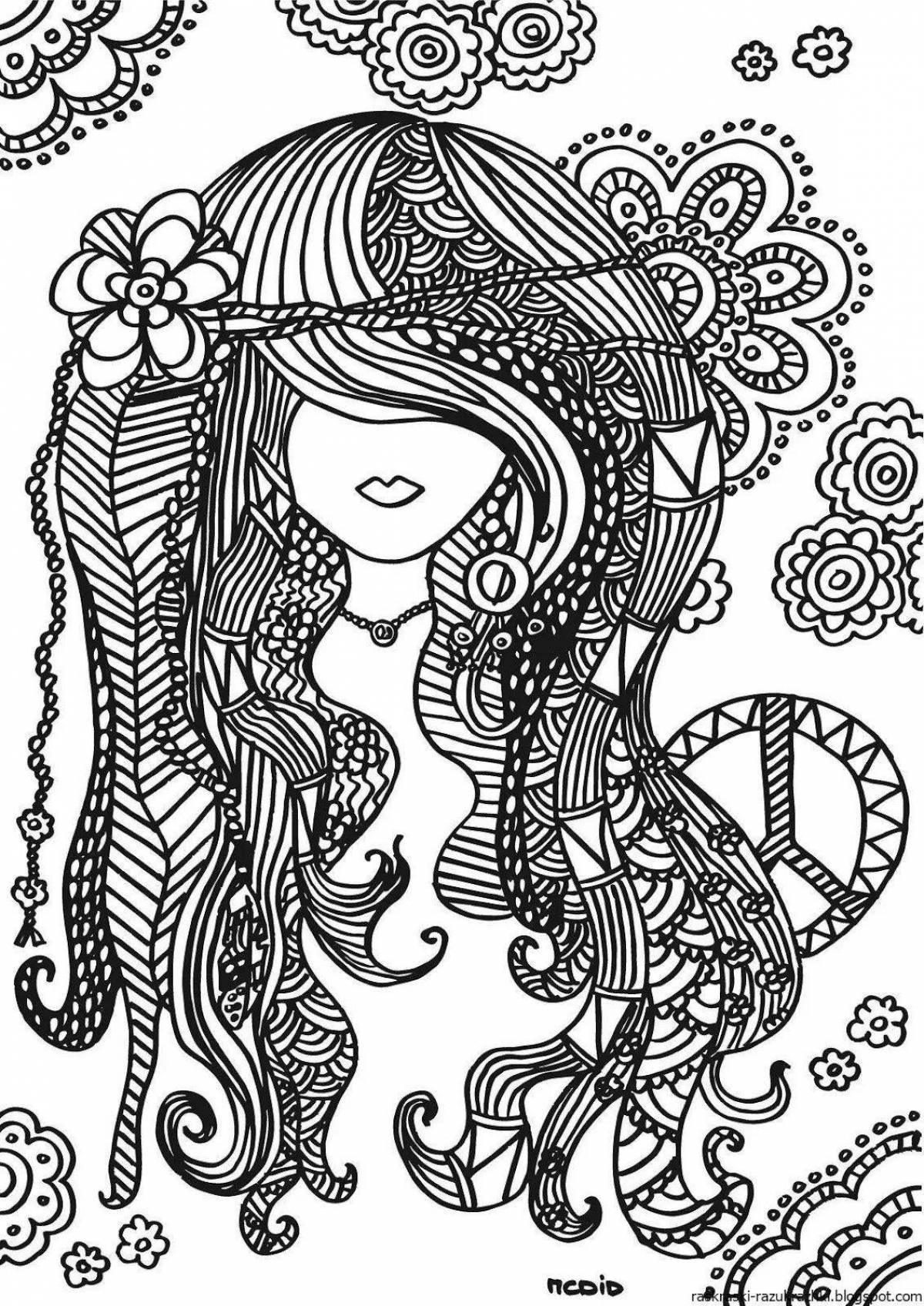 Fairytale antistress coloring book for girls 13 years old