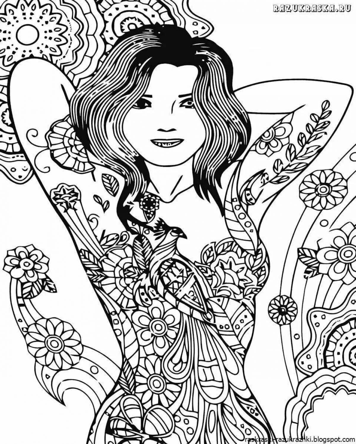 Colorific antistress coloring book for girls 13 years old
