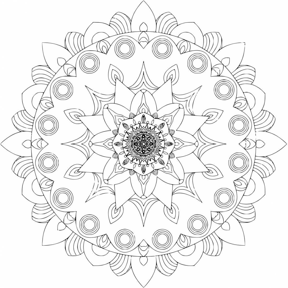 Photo Fun coloring mandala for children 10 years old