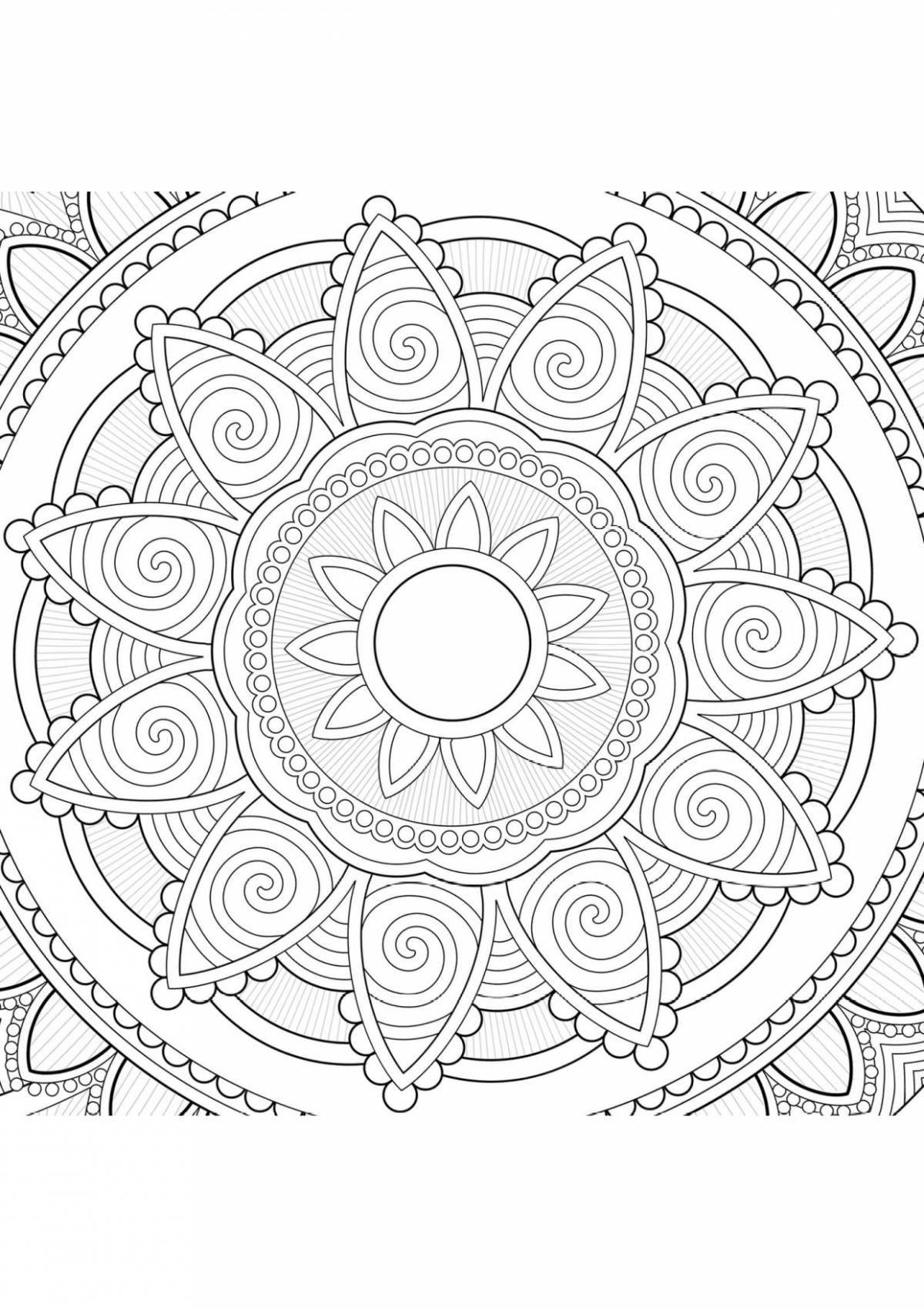 Photo Violent coloring mandala for children 10 years old