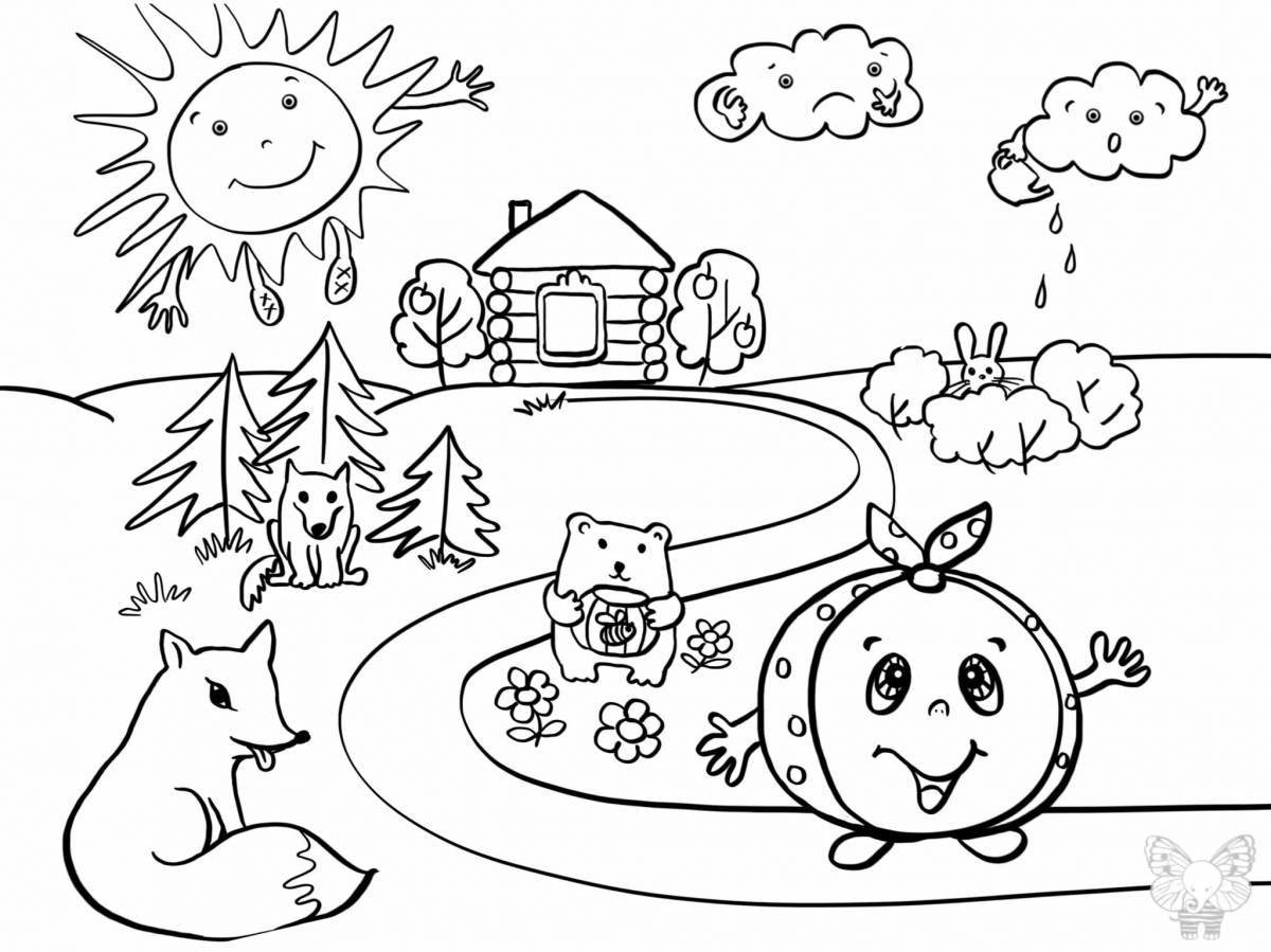 Joyful bun coloring for kids