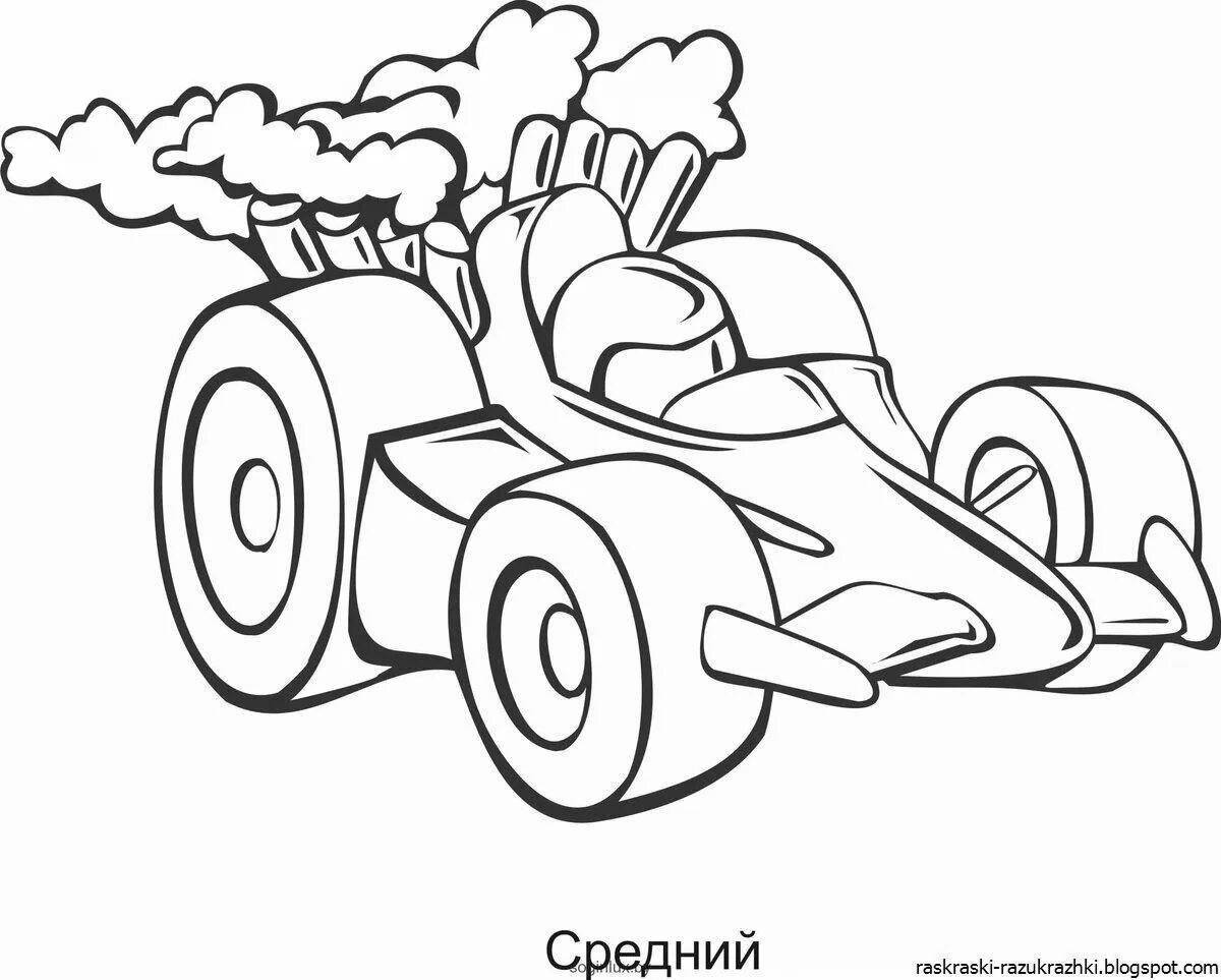 Playful coloring car for boys 4 years old