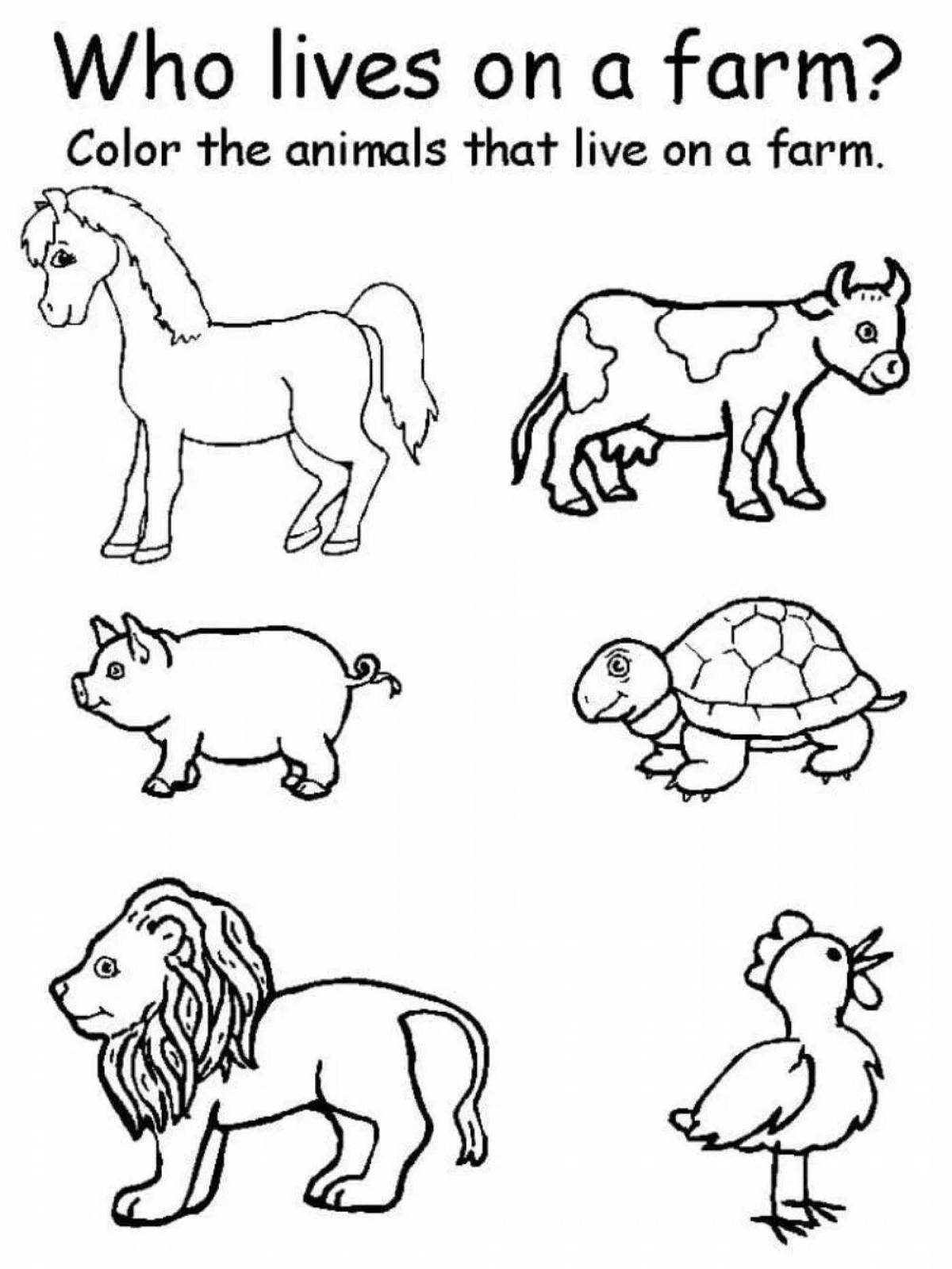 Outstanding English Animal Coloring for Toddlers