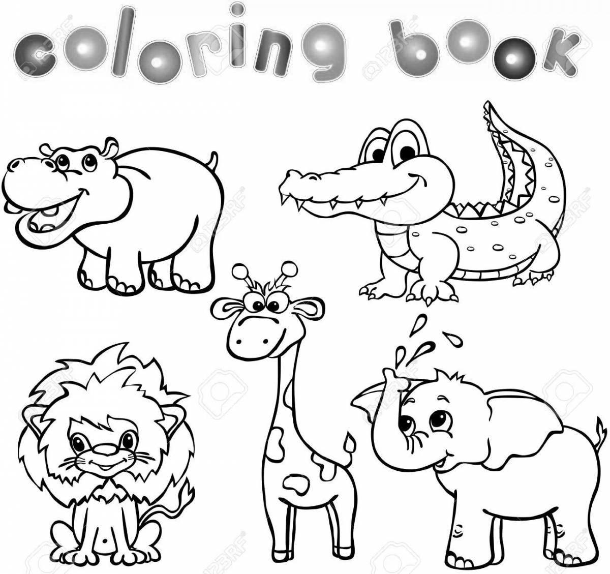 Lovely English animal coloring book for kids