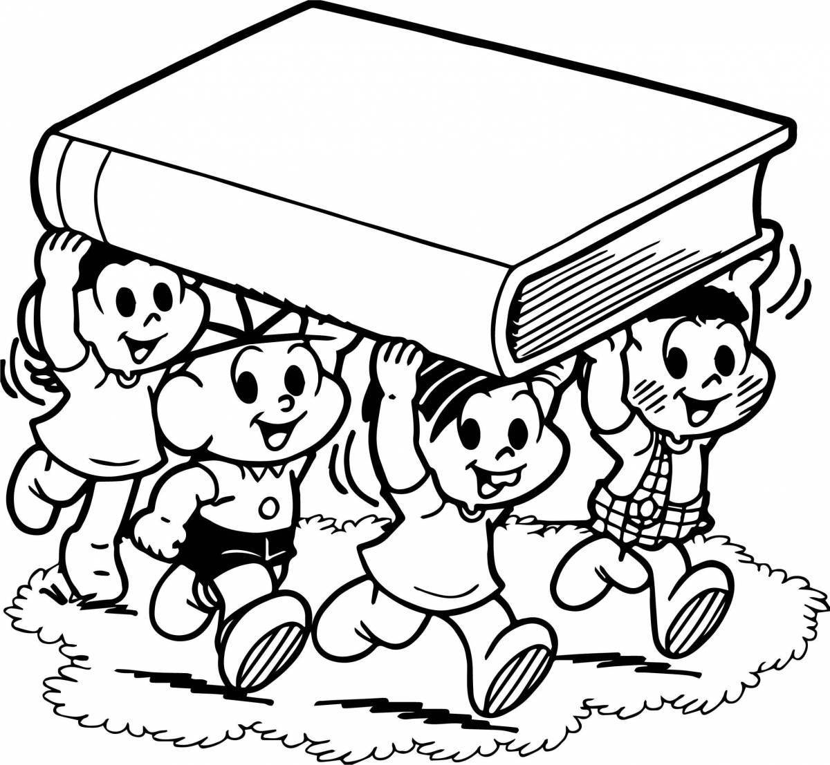 Coloured coloring book cover for children