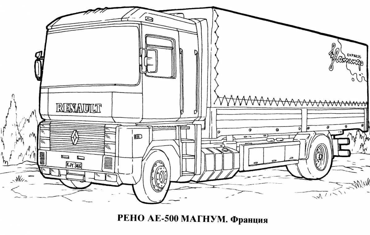 Coloring book grand truck for boys