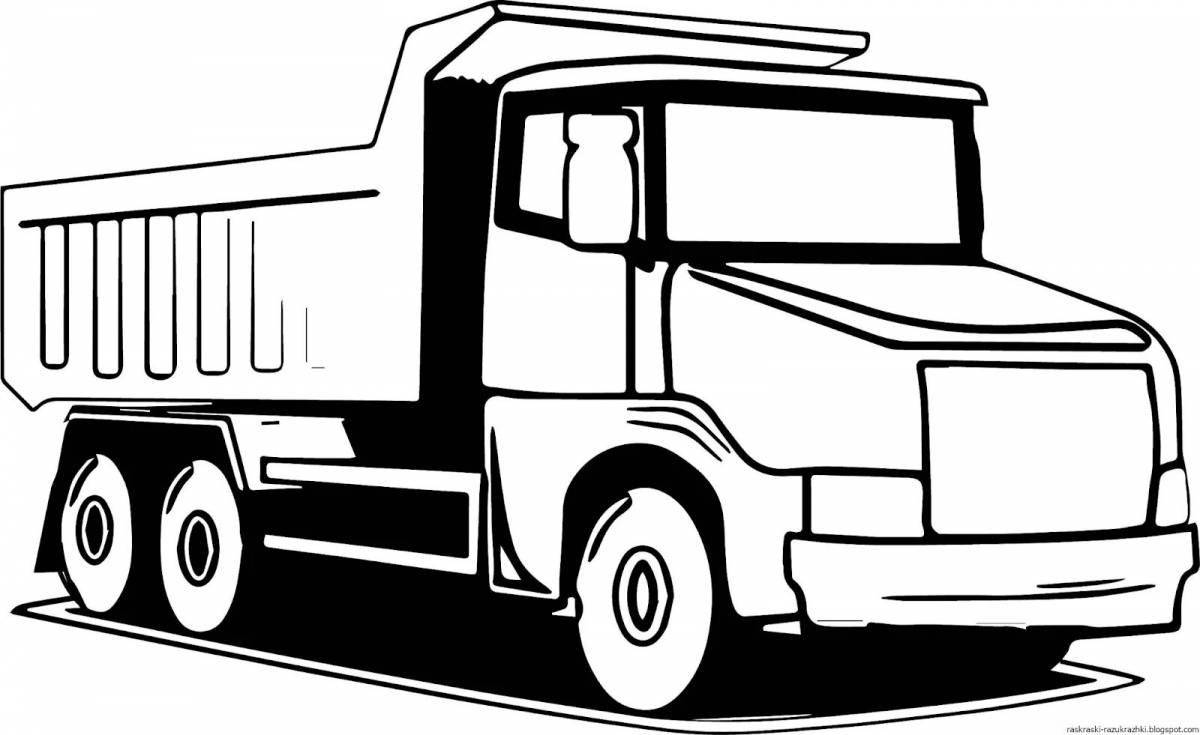 Playful truck coloring page for boys
