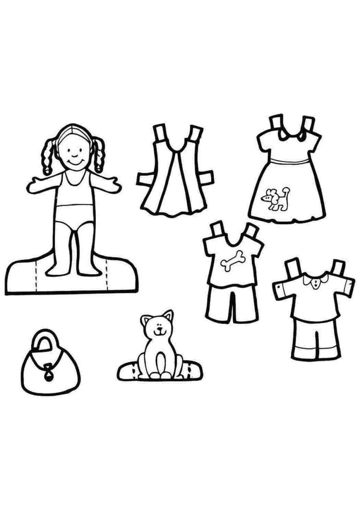 Radiant coloring page baby doll в платье