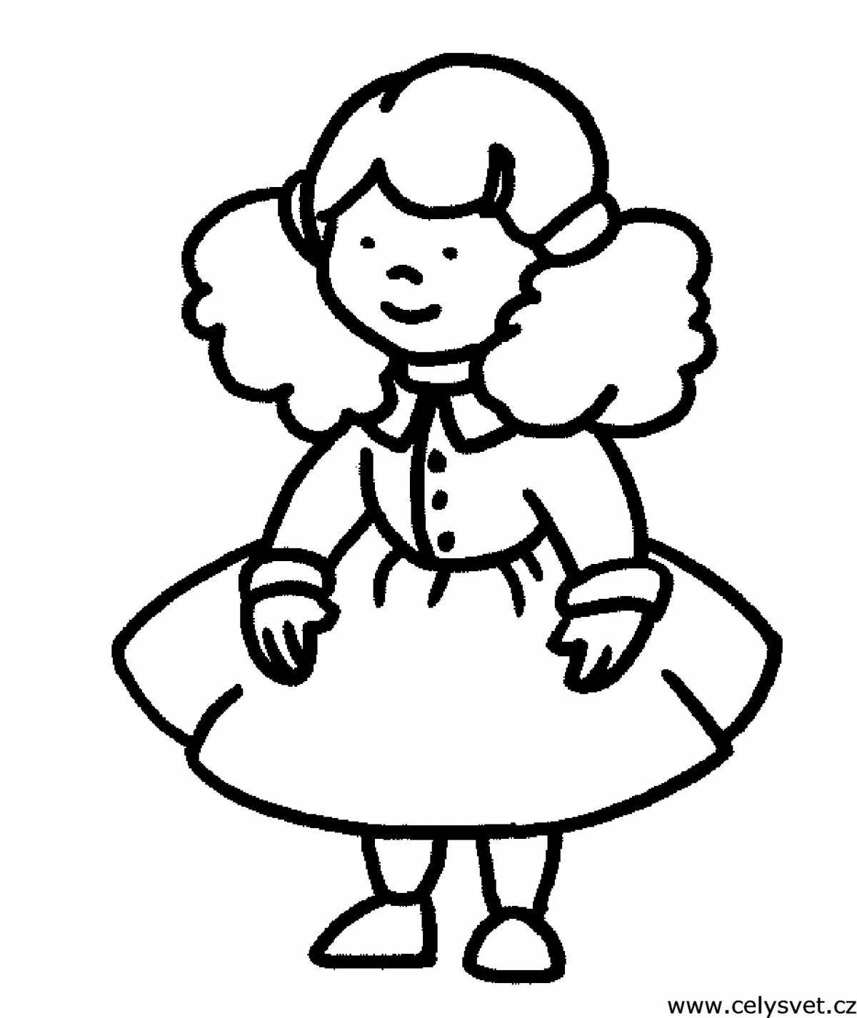 Luminous coloring baby doll in a dress