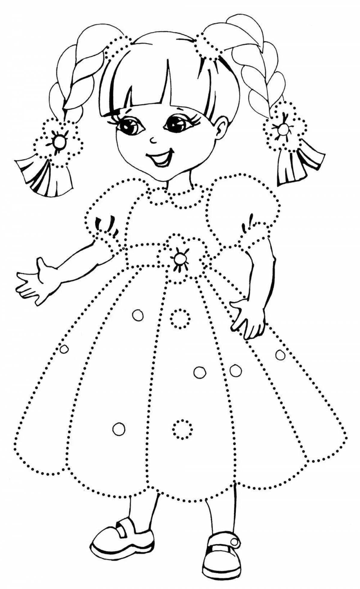 Ангельская раскраска куколка в платье