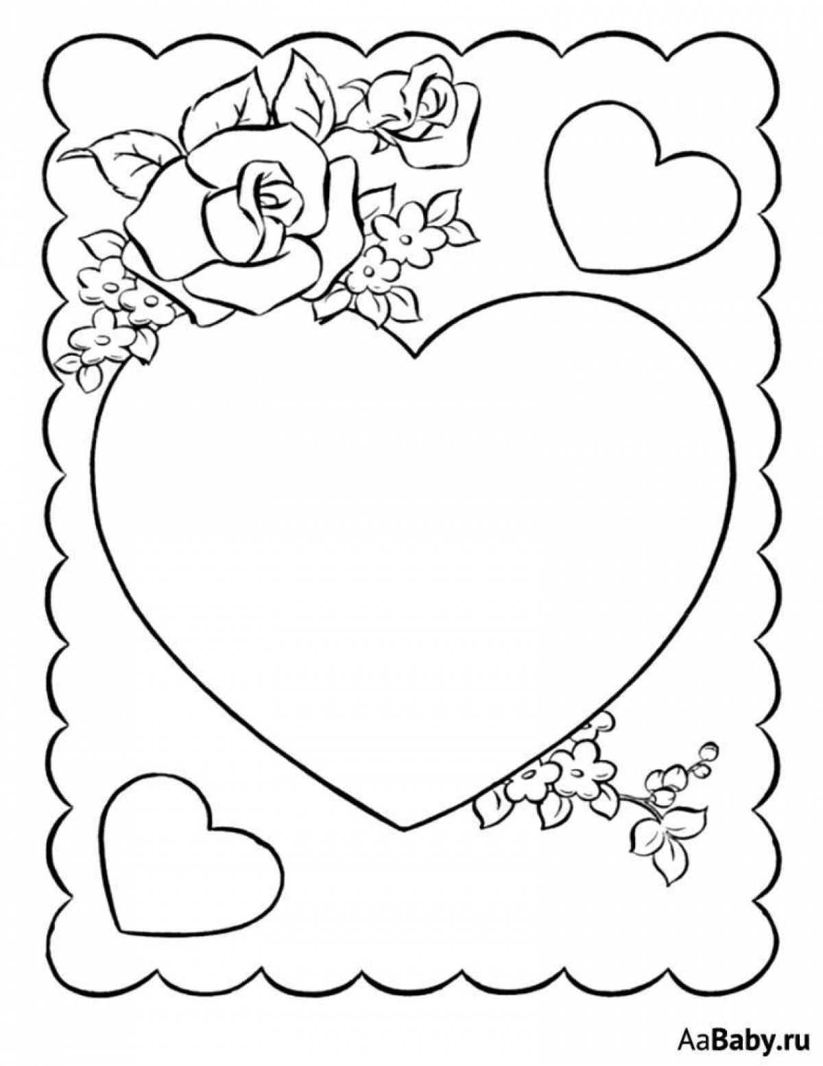 Colorful valentine's day coloring book for kids
