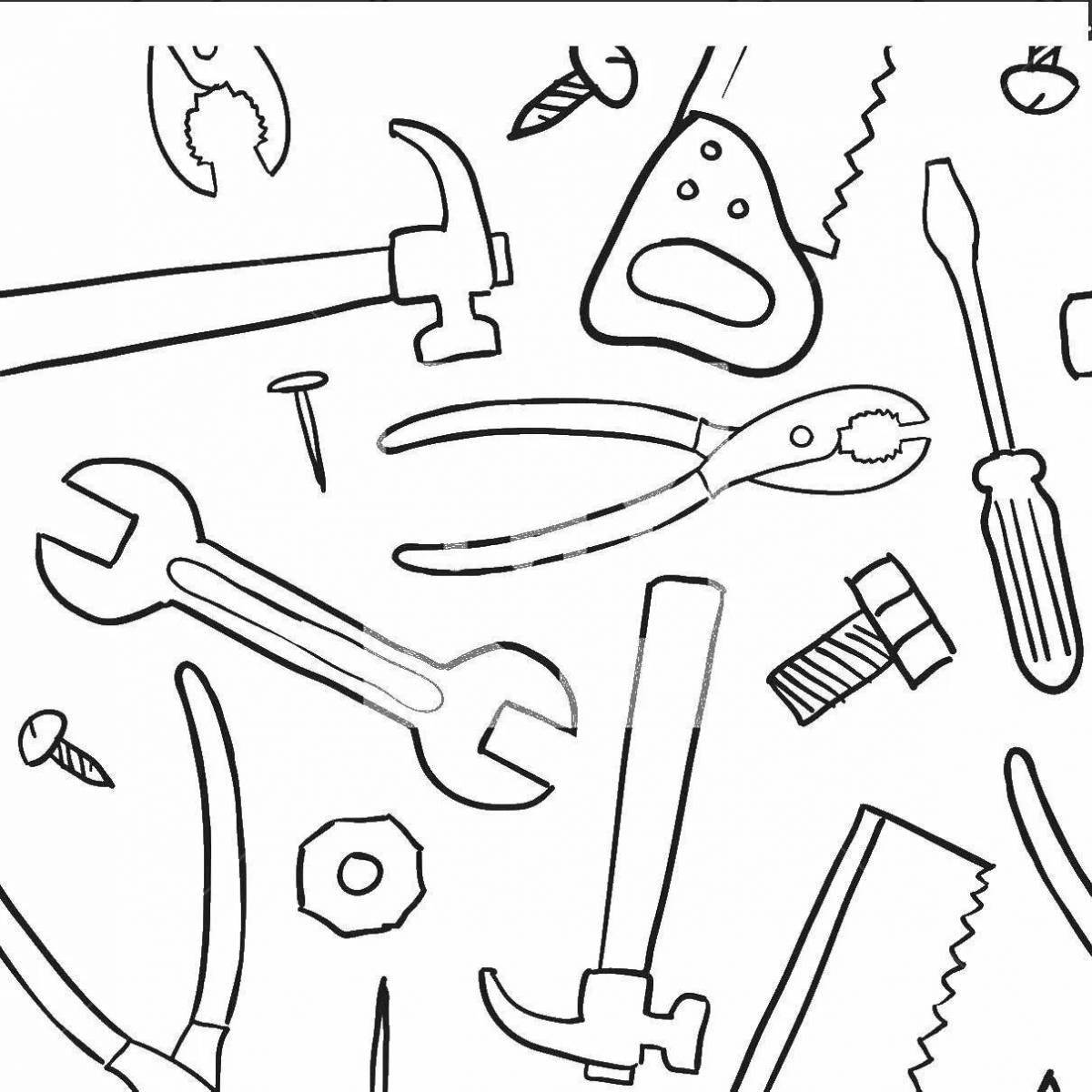 Fun tool coloring book for 4-5 year olds