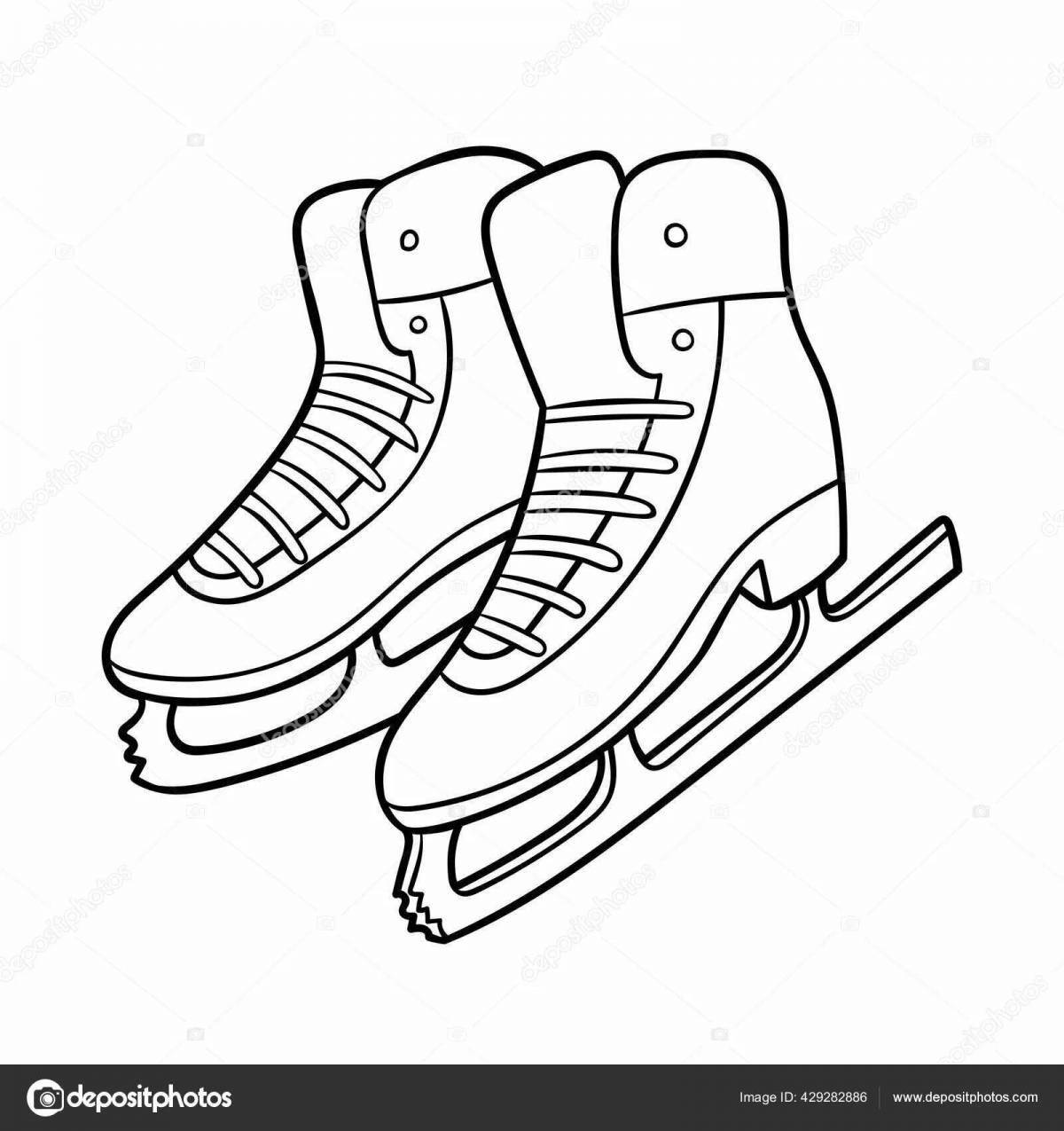 Animated coloring pages of skates for children 5-6 years old