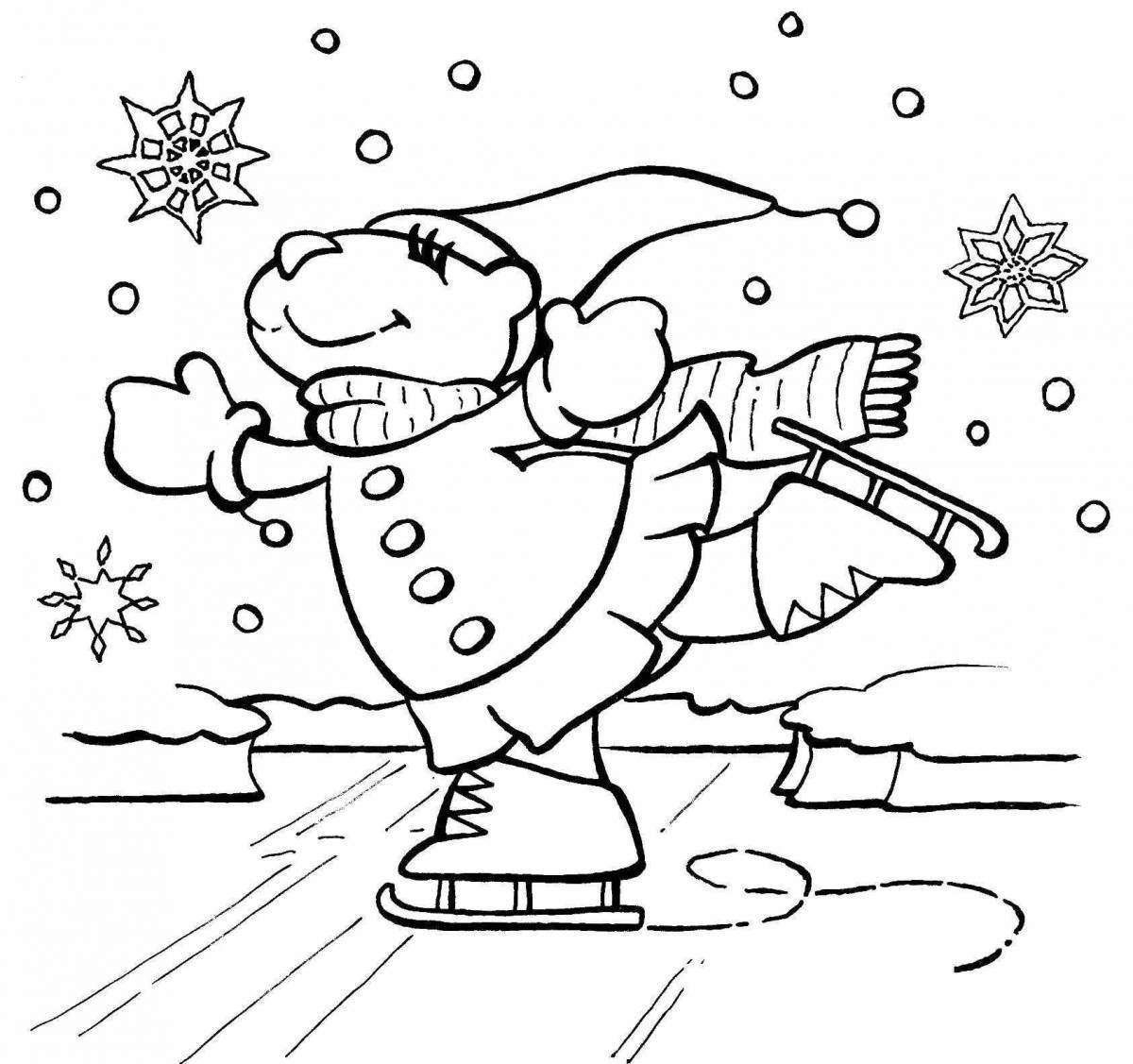 Vivacious skates coloring book for 5-6 year olds