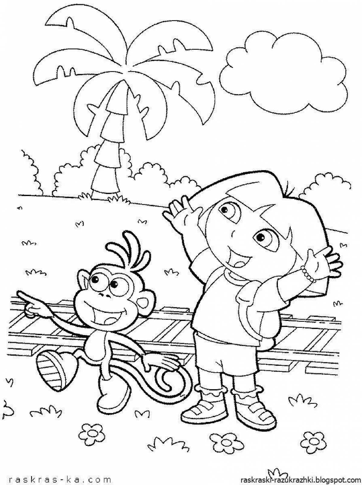 Color-bright cartoon kids coloring page