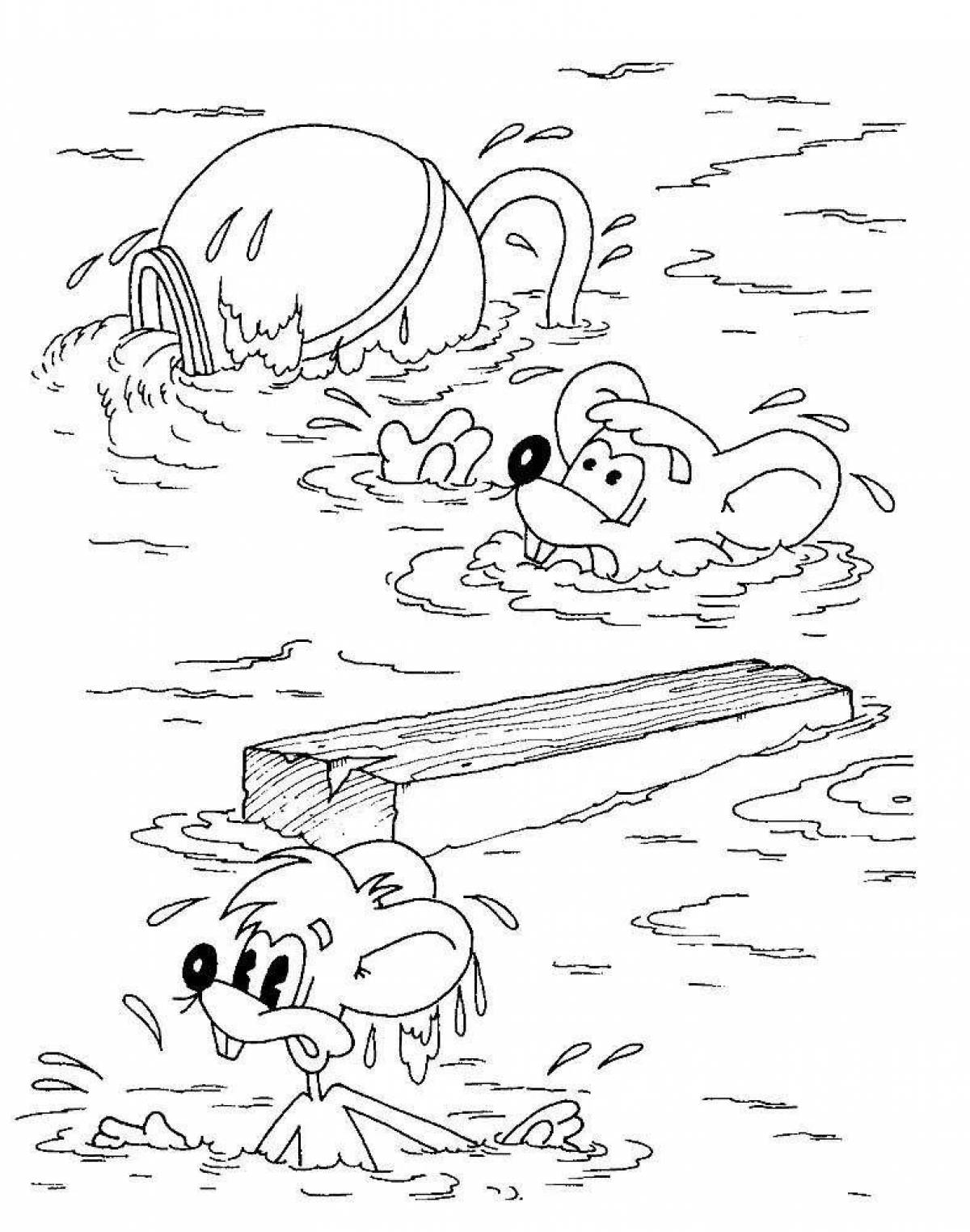 Water safety coloring page