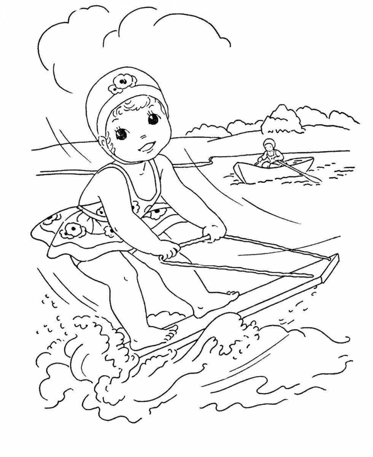 Beautiful water safety coloring page
