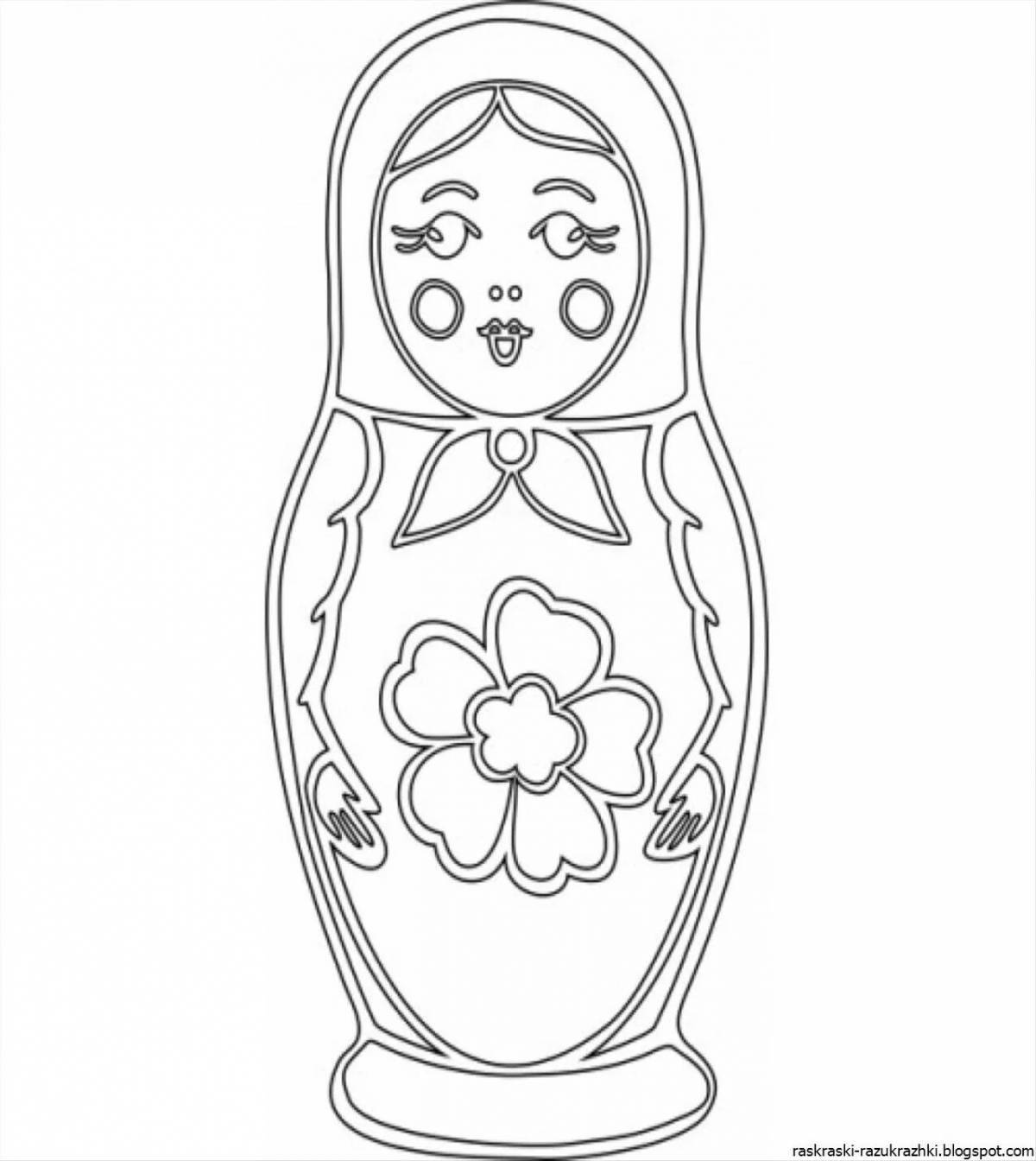 Innovative matryoshka coloring page for kids