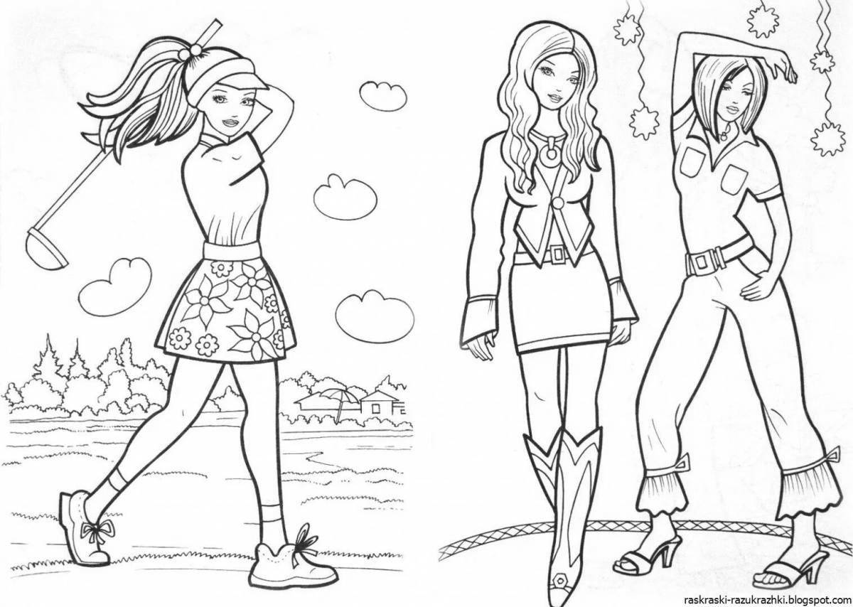 Frantic coloring game for girls 9-10 years old