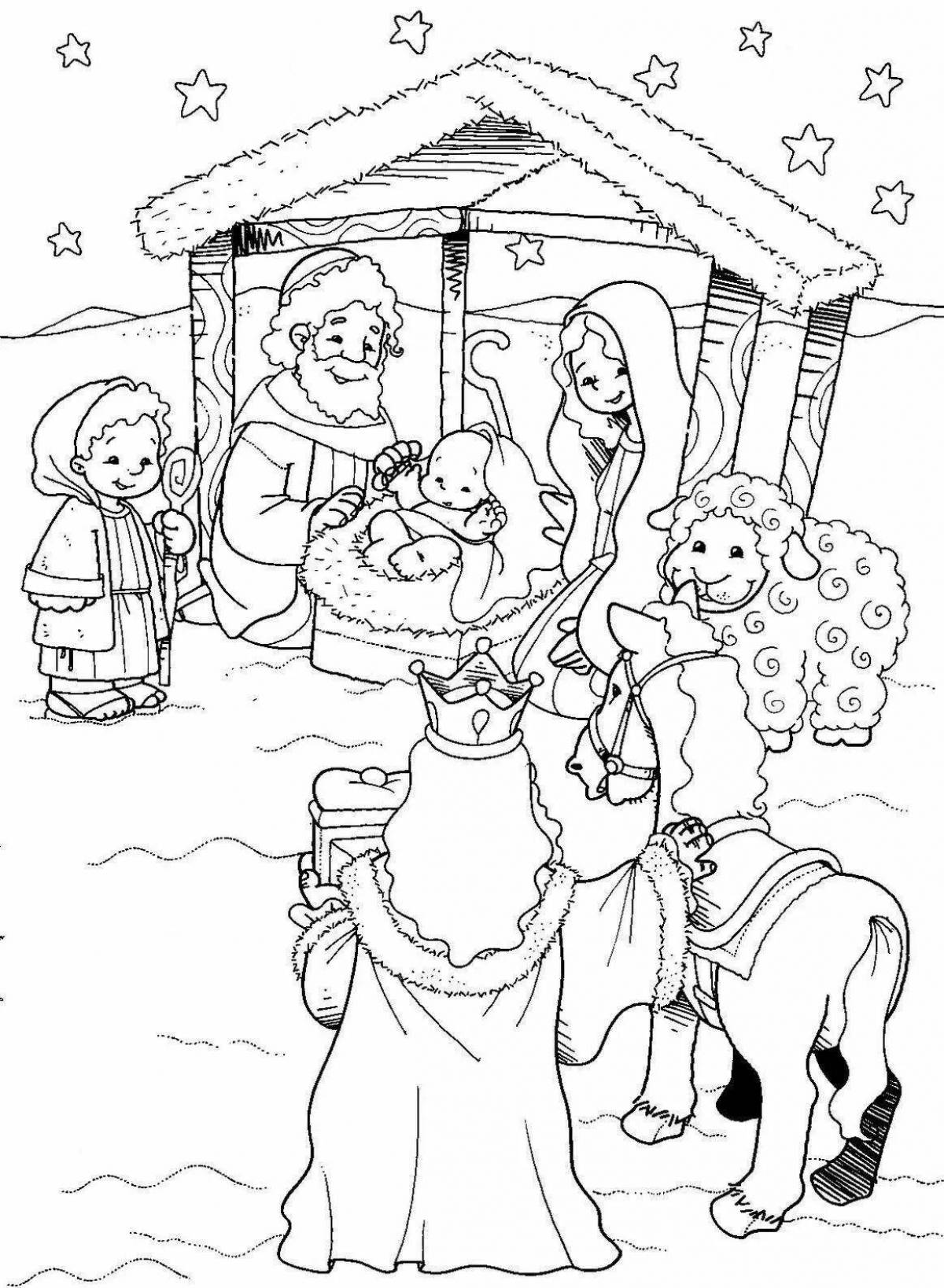 Великолепная рождественская раскраска для детей 3-4 лет