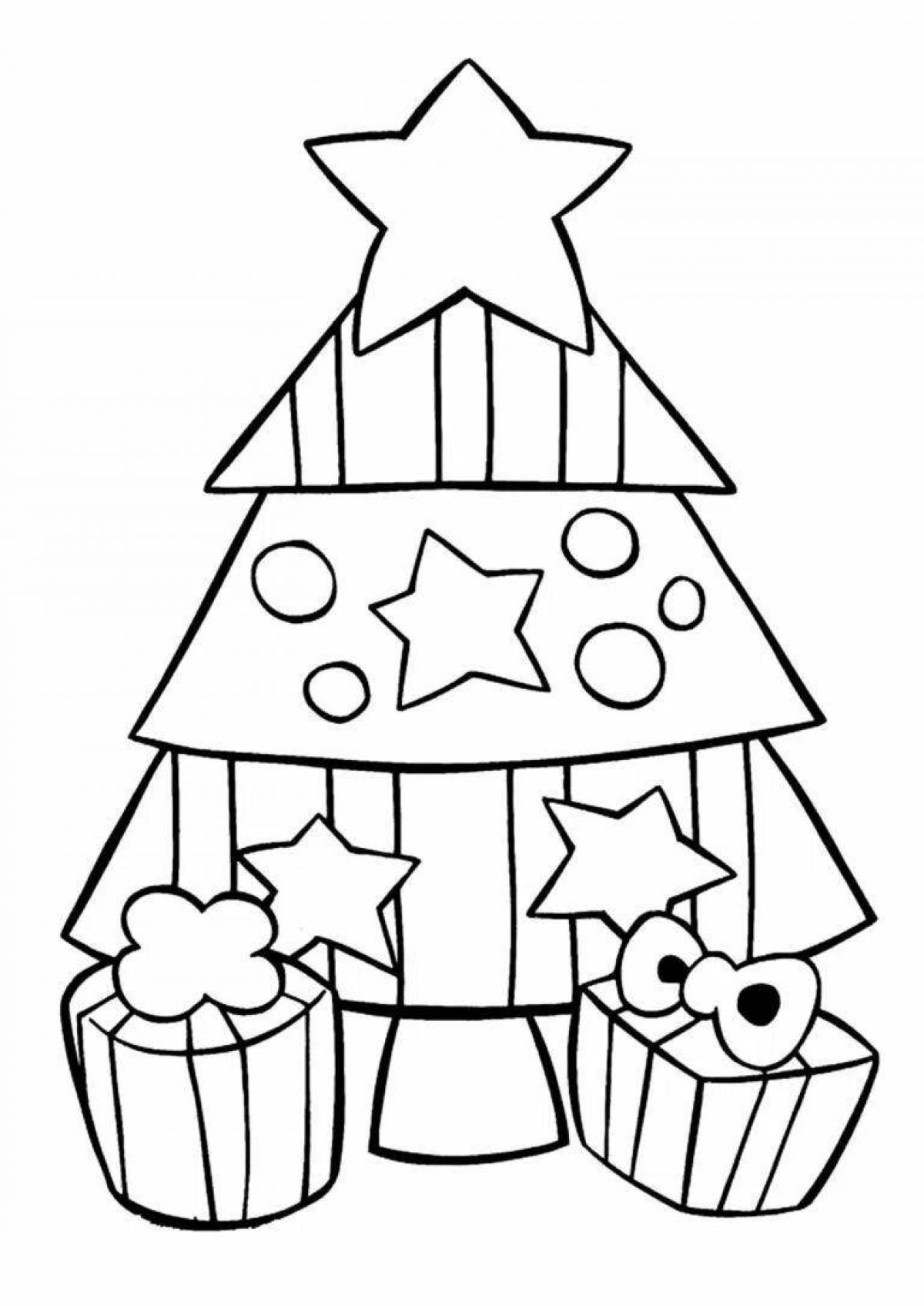 Буйная рождественская раскраска для детей 3-4 лет