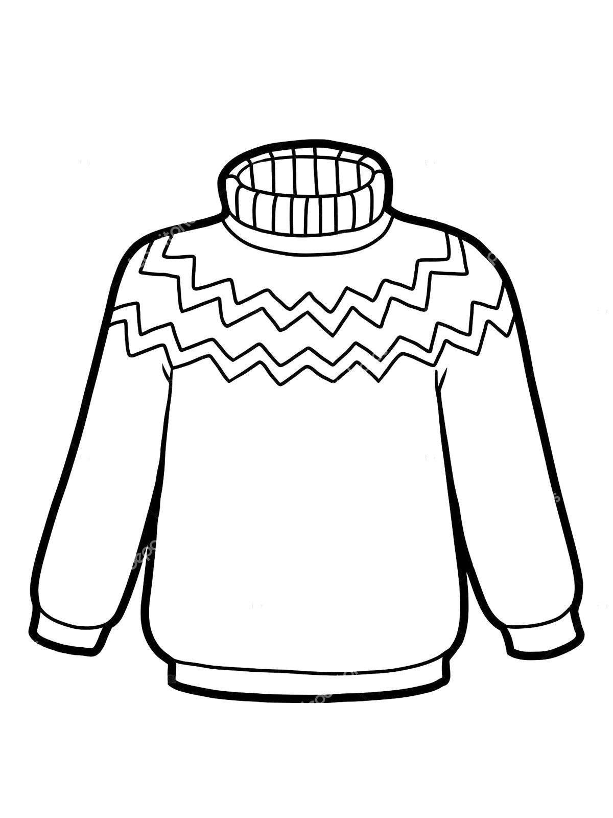 Colorful preschool sweater coloring page